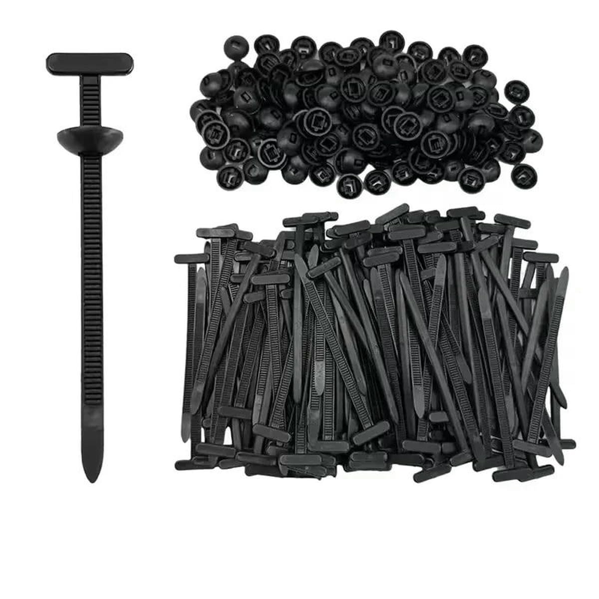 Bsguz 100 Pcs 1000-100Set Self-Locking Nylon Universal Cable Tie Buckle Heavy Duty Zip Ties With Pin & Button Car Daily Repair Fastening Strap-100