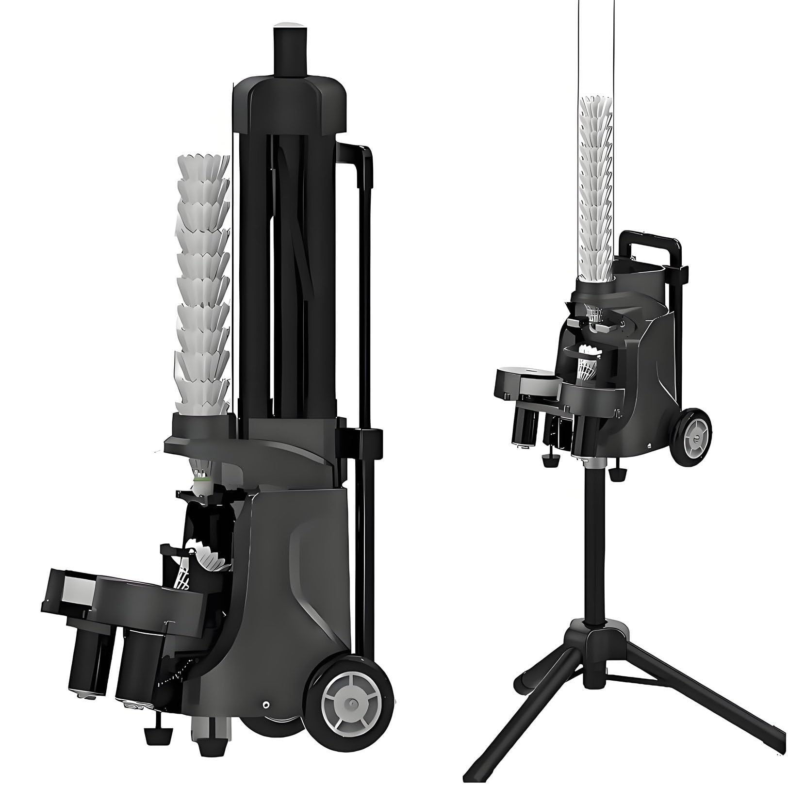 Máquina portátil de bádminton con control de aplicación, lanzador de volantes para entrenamiento, frecuencia ajustable 1.0S-5S, ideal para principiantes y profesionales