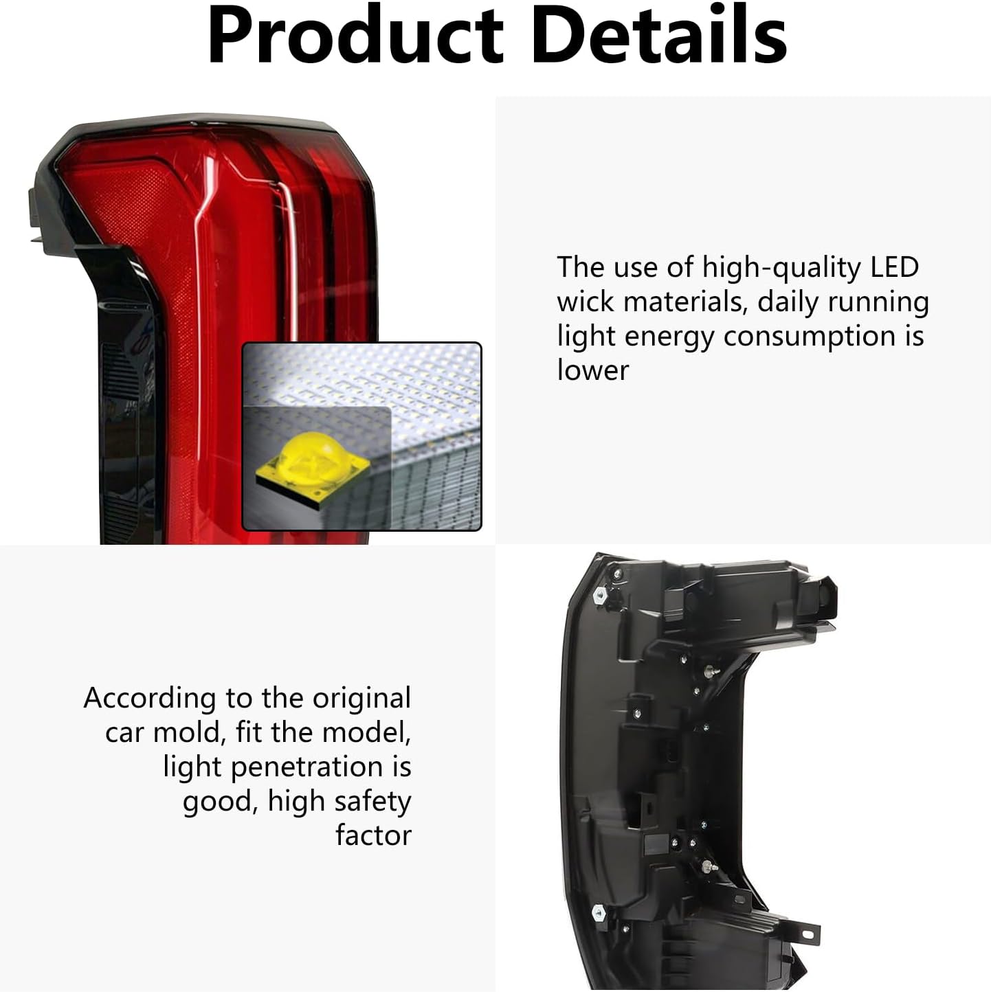 LED Tail Light Left Driver Side Rear Lamp Compatible with Toyota Tundra 2022 2023 2024 2025 2026, OE# 81560-0C130, 3 Pin (LH-Left Driver Side)