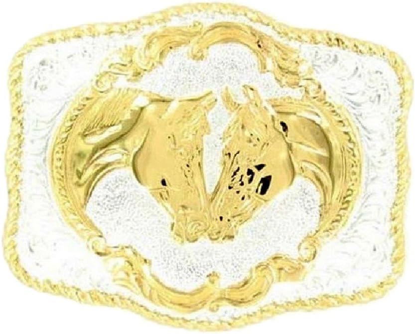 Crumrine Men's Faithful Horses Buckle Silver One Size