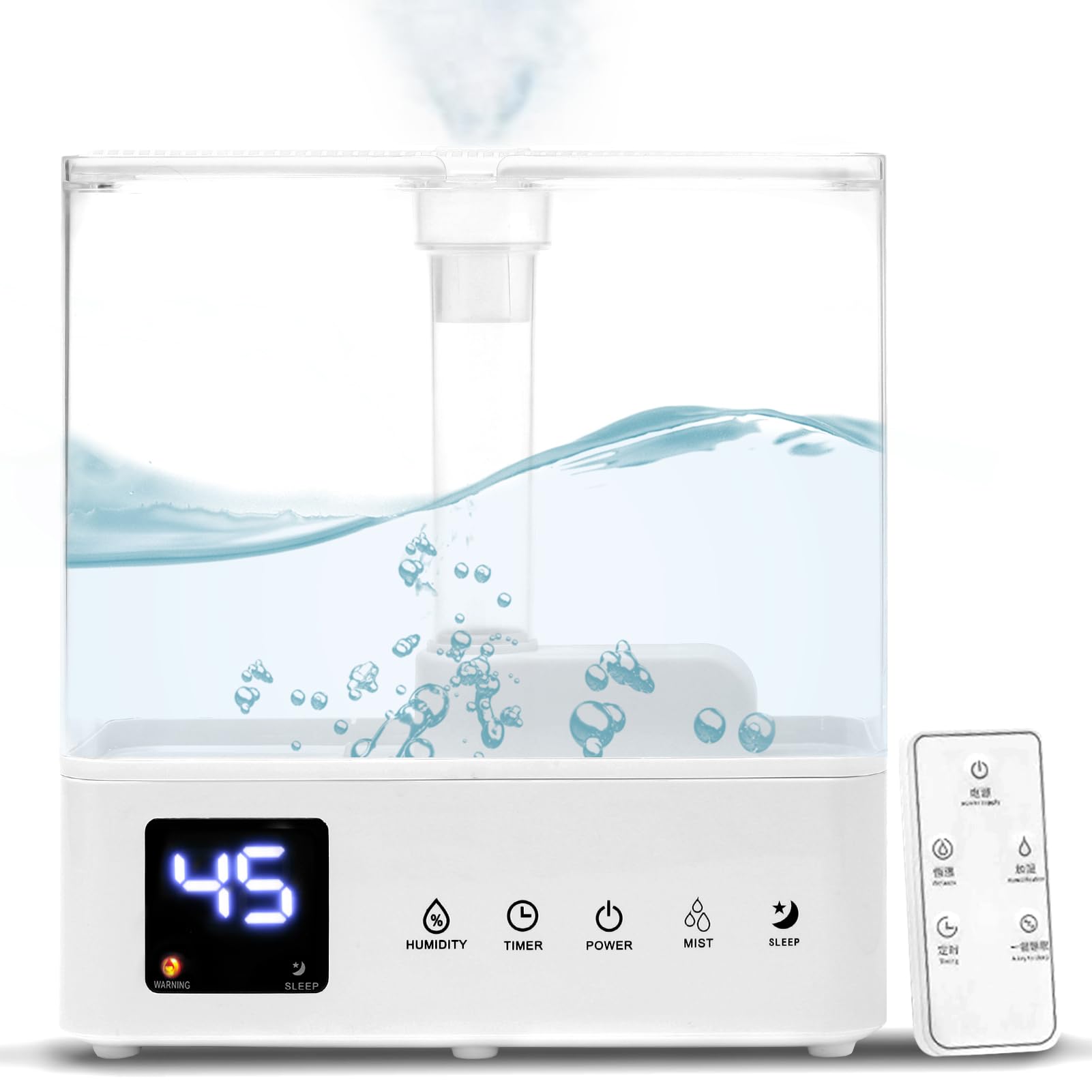 Air Humidifiers & Essential Oil Diffuser For Bedroom, 5L Cool Mist Top Fill Smart Ultrasonic Constant Humidity Humidifier For Baby And Plants,Timer, Quiet Sleep Mode, Auto Shut Off