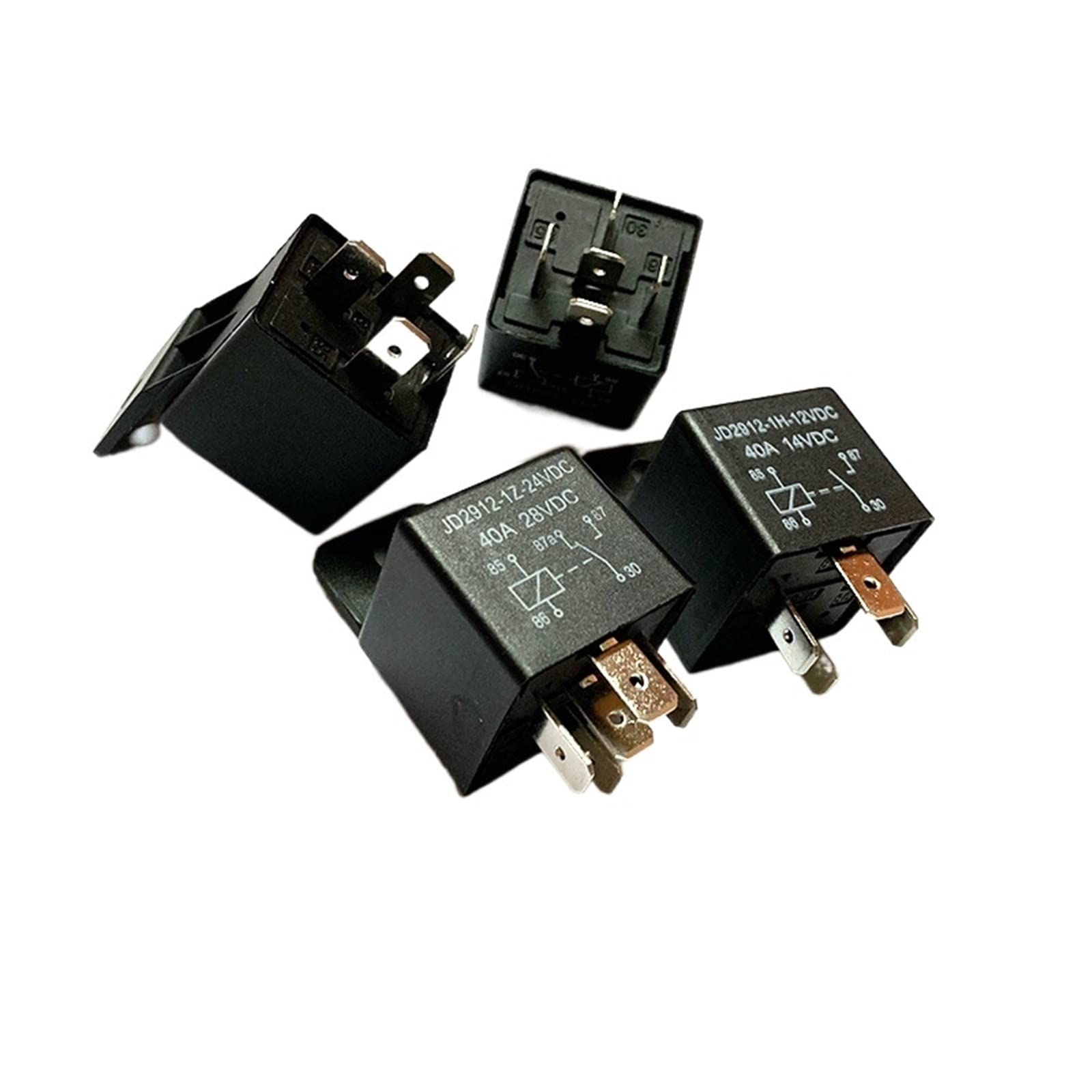 Relé de Coche Impermeable 4 Pines, 5, 40A, 12V, relés automotrices Normalmente Abiertos, CC, 24V y 28V for Aire Acondicionado con luz Frontal(5pin 24-28V 40A)