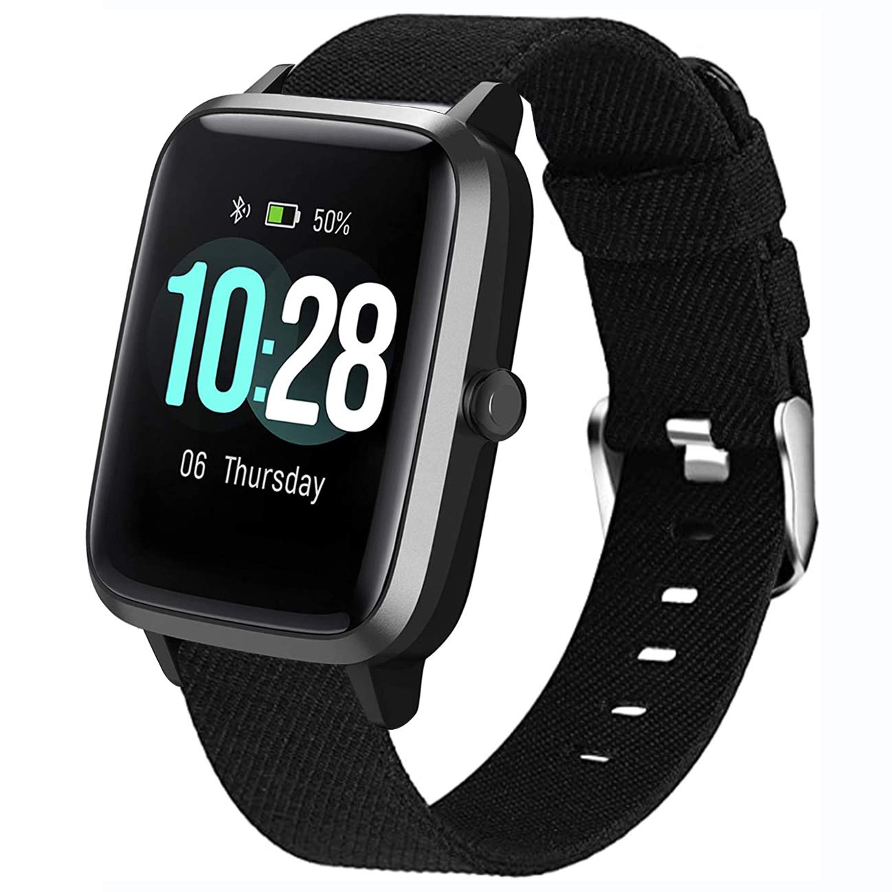 Compatible with ID205L Bands,ID205U and ID205S, YOUkei Breathable Woven Fabric Replacement Accessory Strap Compatible for ID205L ID205U and ID205S Smart Watches (Black)