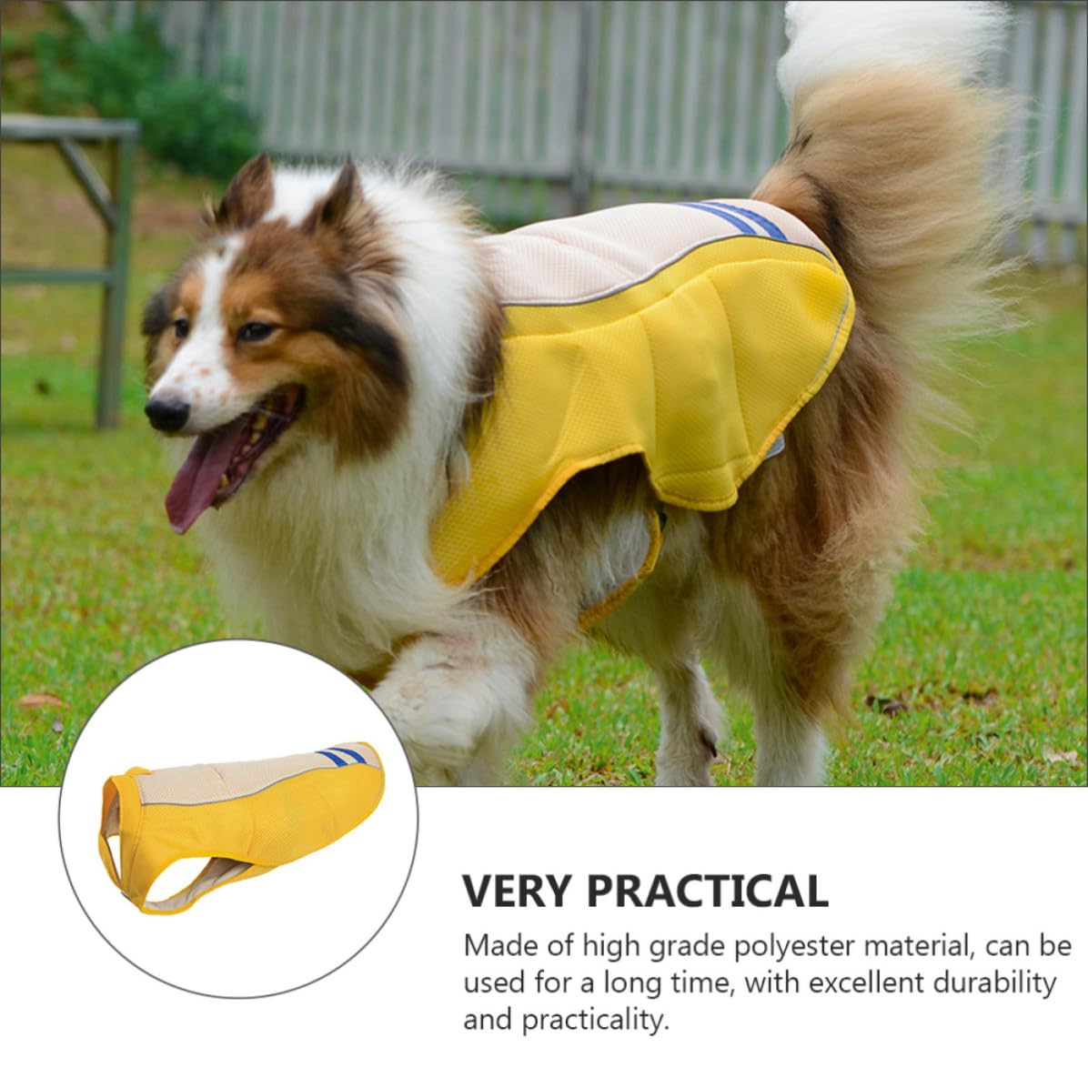 Gilet Rafraîchissant Confortable en Polyester pour Animaux de Compagnie et Prévenant Les Coups de Chaleur Jaune Sorties Quotidiennes et Fêtes du Week-End