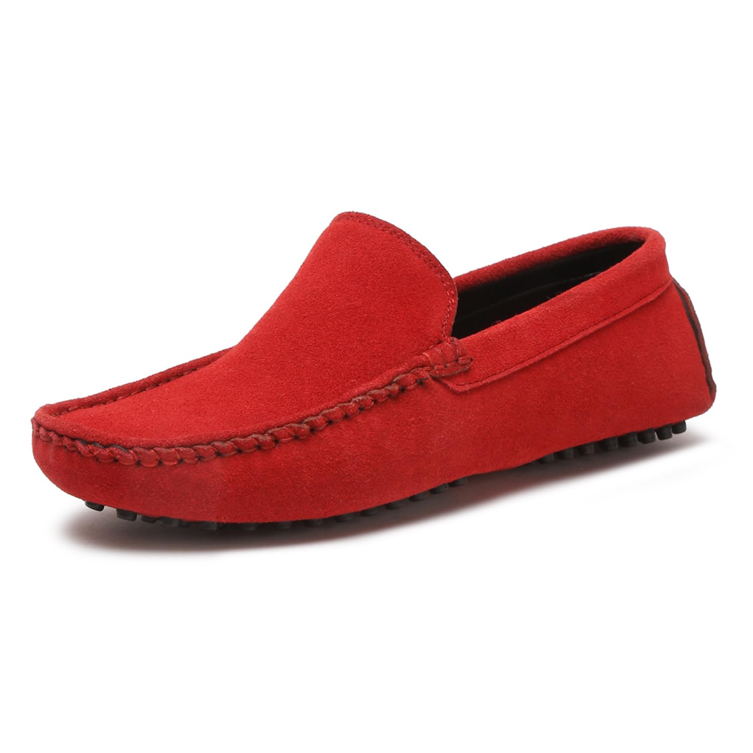 LOUIS STITCH Mens Loafers Casual Shoes | Italian Suede Leather Moccasins | Slip-On for Business, Formal, Parties, Everyday Wear | Solid Ferrari Red | UK Size 8 (LSITSUPFR) (B0CFH7RWD1) Amazon Price History, Amazon Price Tracker