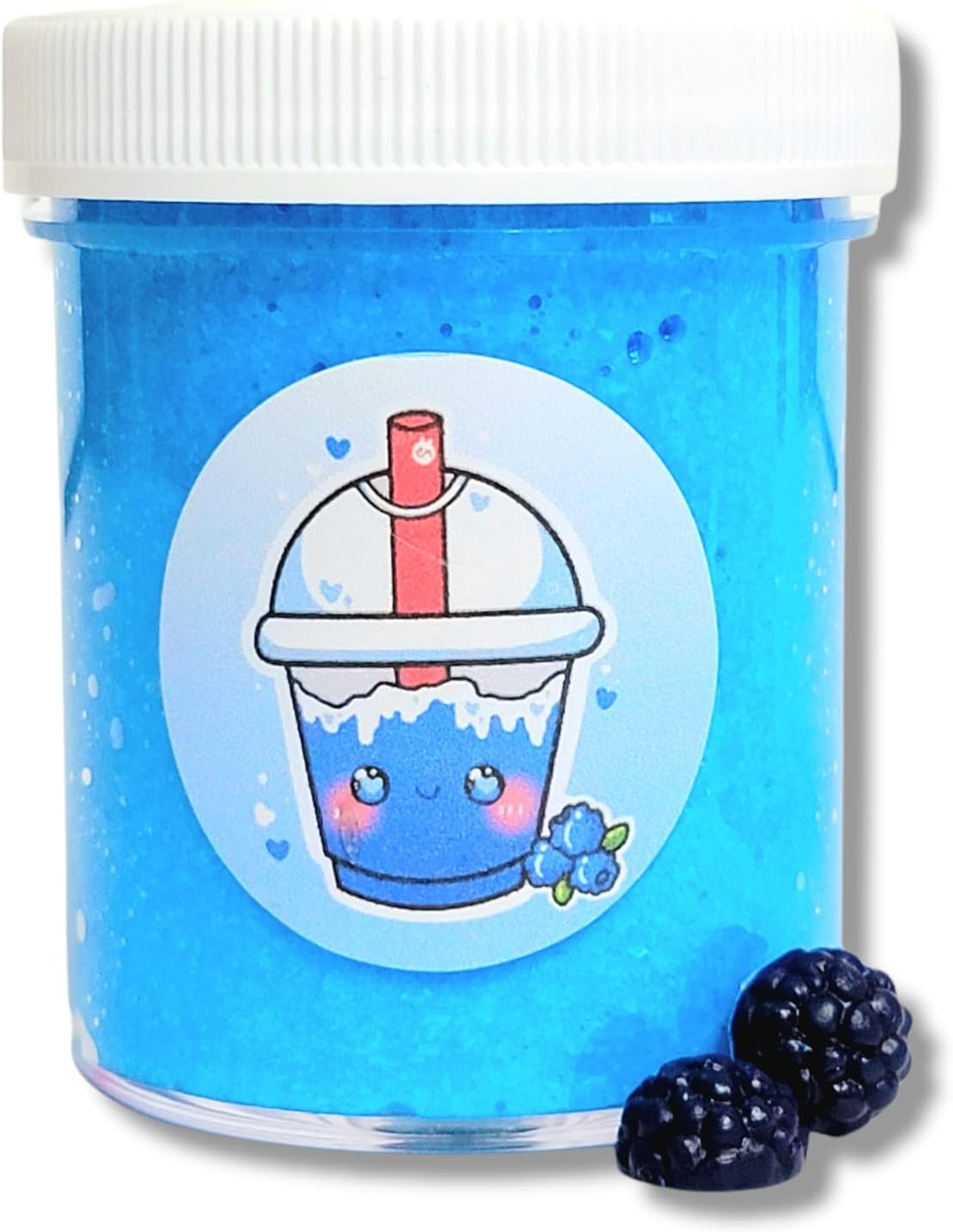 Blue Raspberry Slushy Snowfizz Slime for Kids Ages 8+ – Crunchy Scented DIY Stress Relief Toy, 4oz Handmade Slime Gift for Girls & Boys – Hoshimi Slimes