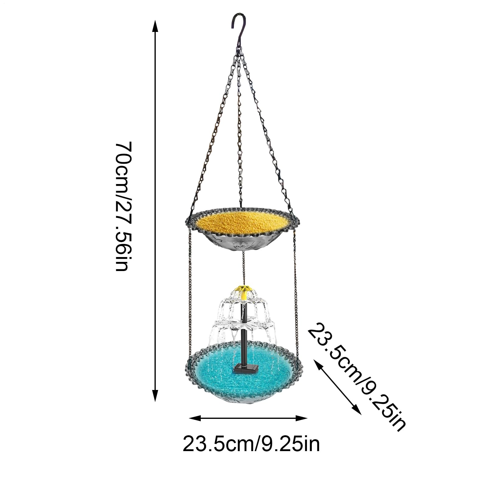 Abbeveratoio per uccelli da giardino con fontana, cascata artistica con | Fontana da bagno per uccelli selvatici per esterni, per pettirossi, terrazze, balconi, cortili, giardini
