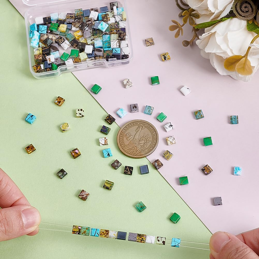 PH PandaHall 160Pcs 16 Colors Glass Seed Square Beads 2-Hole Glass Seed Bead Tila Beads Spacer Loose Bead for Multi-Strand Jewelry Making DIY Craft Bracelet Necklace Earrings - Image 3