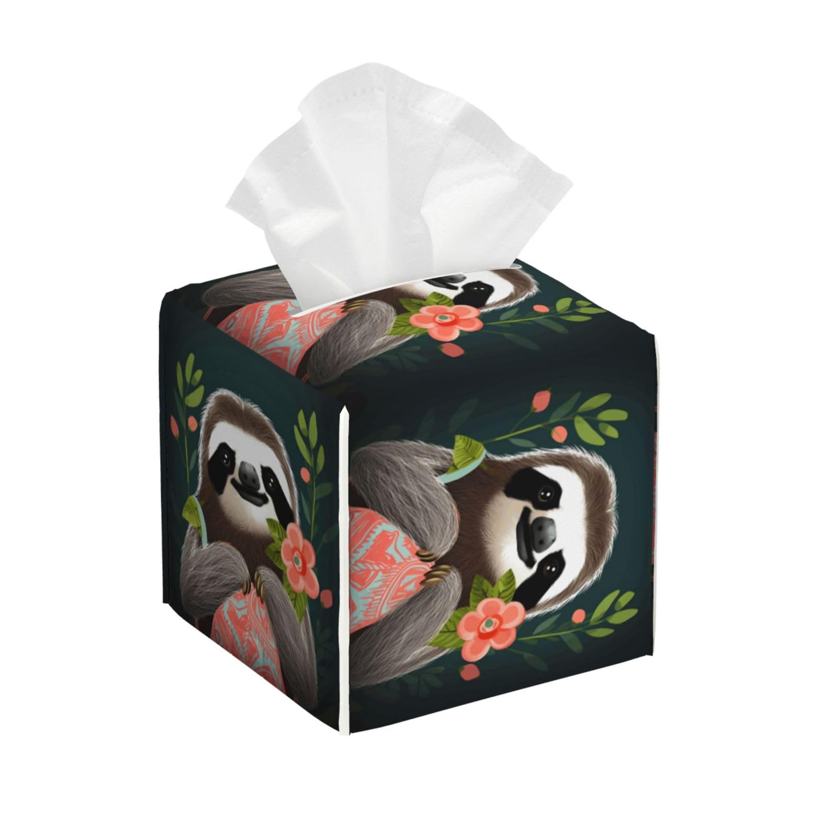 Cute Sloth Tissue Box Cover Square Cube Boxes