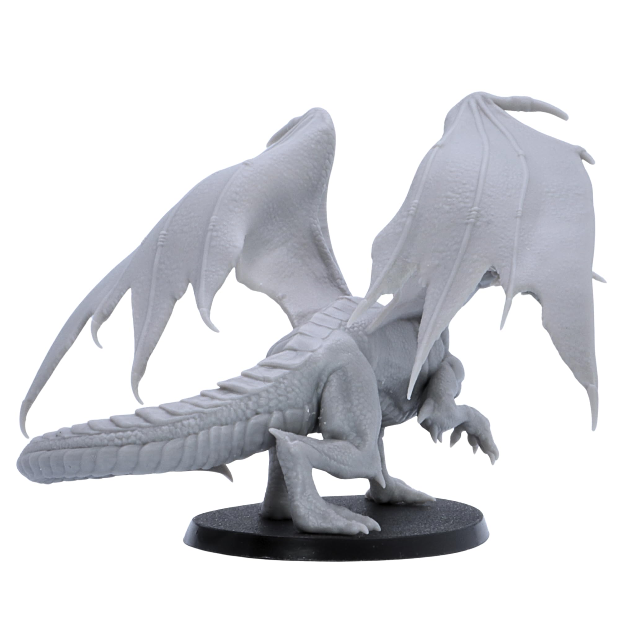 Drago nero per adulti - Drago Fantasy Miniature con apertura alare da 125 mm | Miniature epiche in scala 32 mm | DnD, Pathfinder, giochi di ruolo, giochi di guerra | Modello in resina