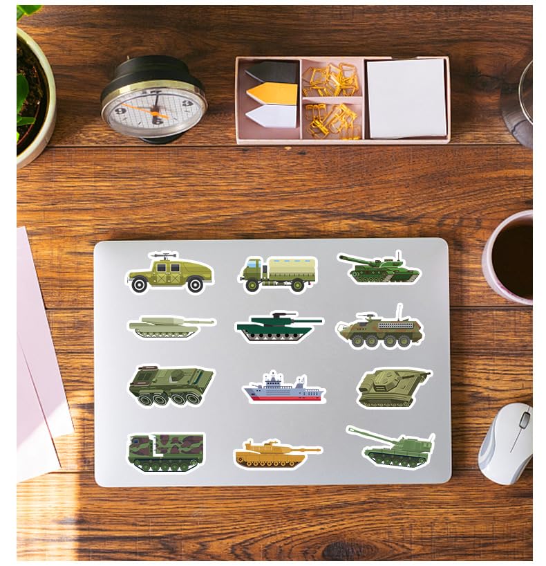 100 Pcs Military Car Stickers for Water Bottle,Phone,Guitar,Laptop,Skateboard,Luggage,Military Fans Nordic Style Stickers Waterproof Vinyl,Graffiti Decorate for Teens Girls Boys Child Motivate Gift - Image 2