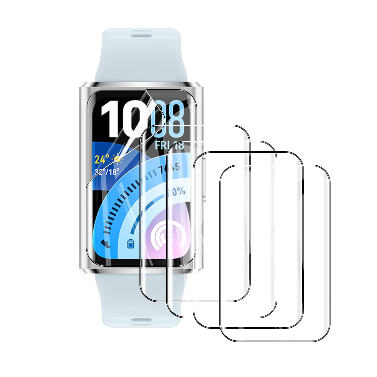 5 sztuk osłony ekranu Huawei Band 11 Pro, odporna na zarysowania i pęcherzyki, przezroczysta elastyczna folia HD, kompatybilna z czytnikiem linii papilarnych, łatwa w instalacji osłona ekranu