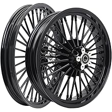 TOFR 19x2.5 17x4.5 Front Rear Wheels Rims 36 Fat Spoke Club Style For Harley Dyna 2008-2017 Street Bob FXDB Low Rider FXDL Wide Glide FXDWG Super Glide 2009 2010 2011 2012 2013 2014 2015 2016 Black
