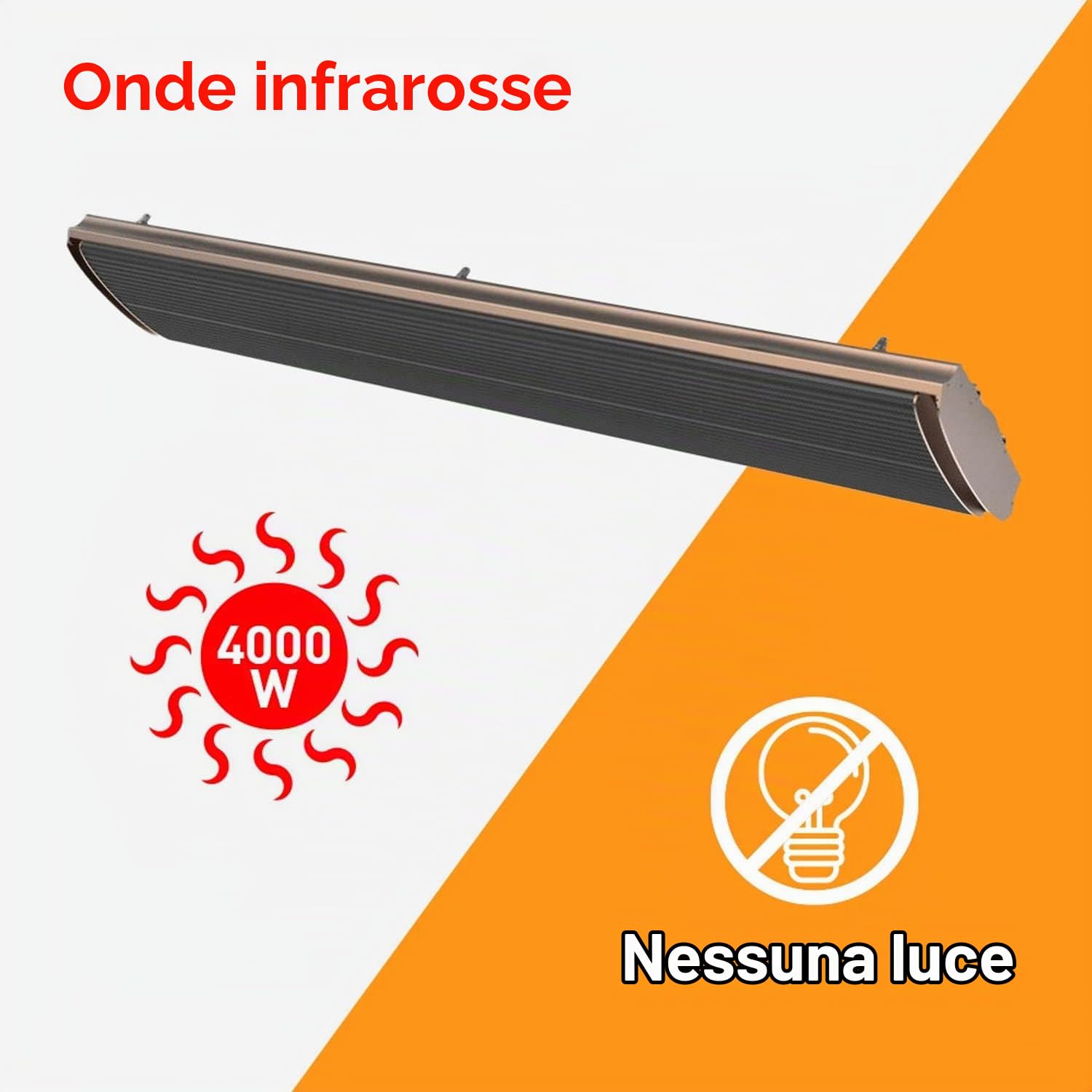 Sined Riscaldatore Infrarossi 4000 Industrial Mpc Pannello Infrarossi Industriale Da 4000w Nero