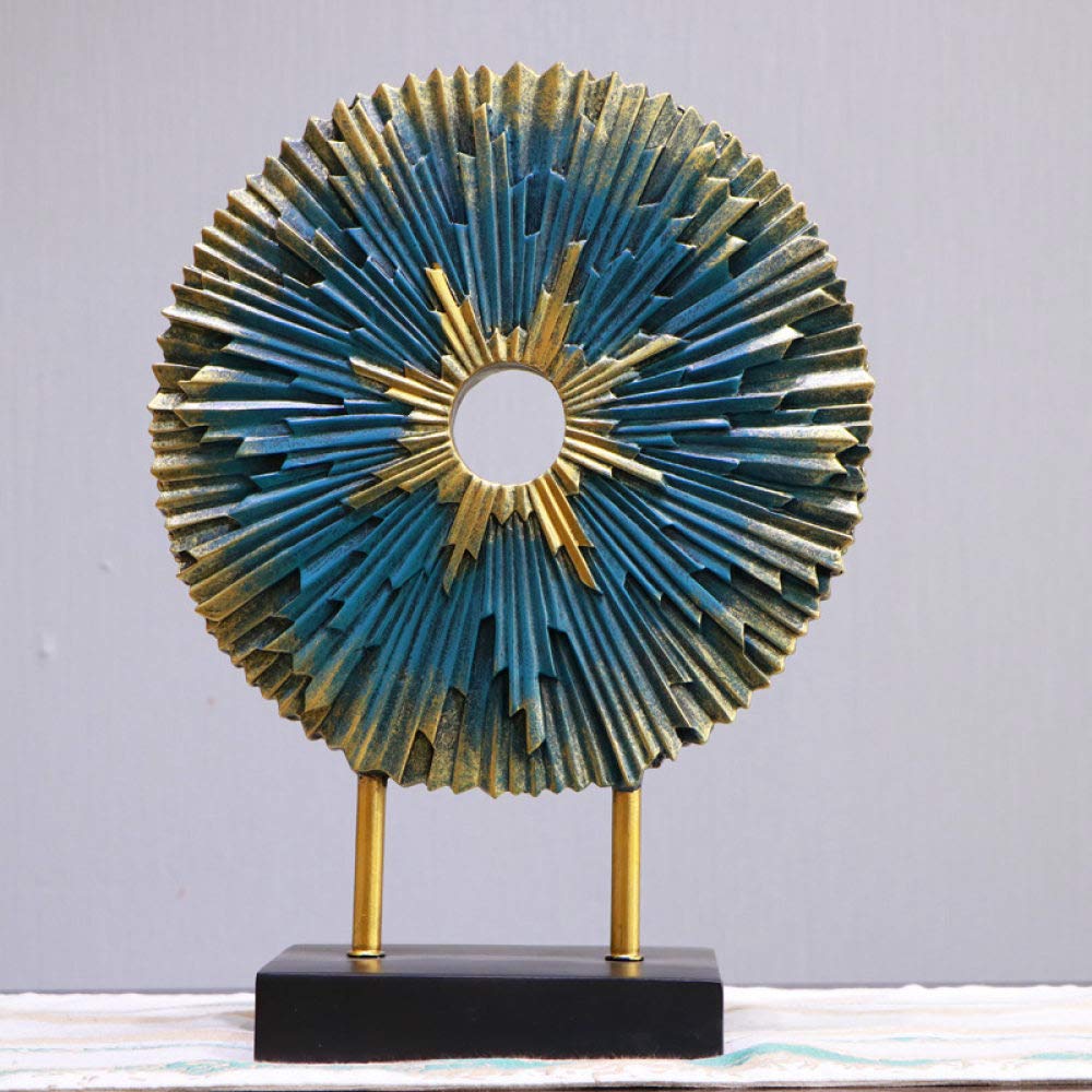 Artisanat d'art en résine abstraite bleue, sculpture décorative haut de gamme
