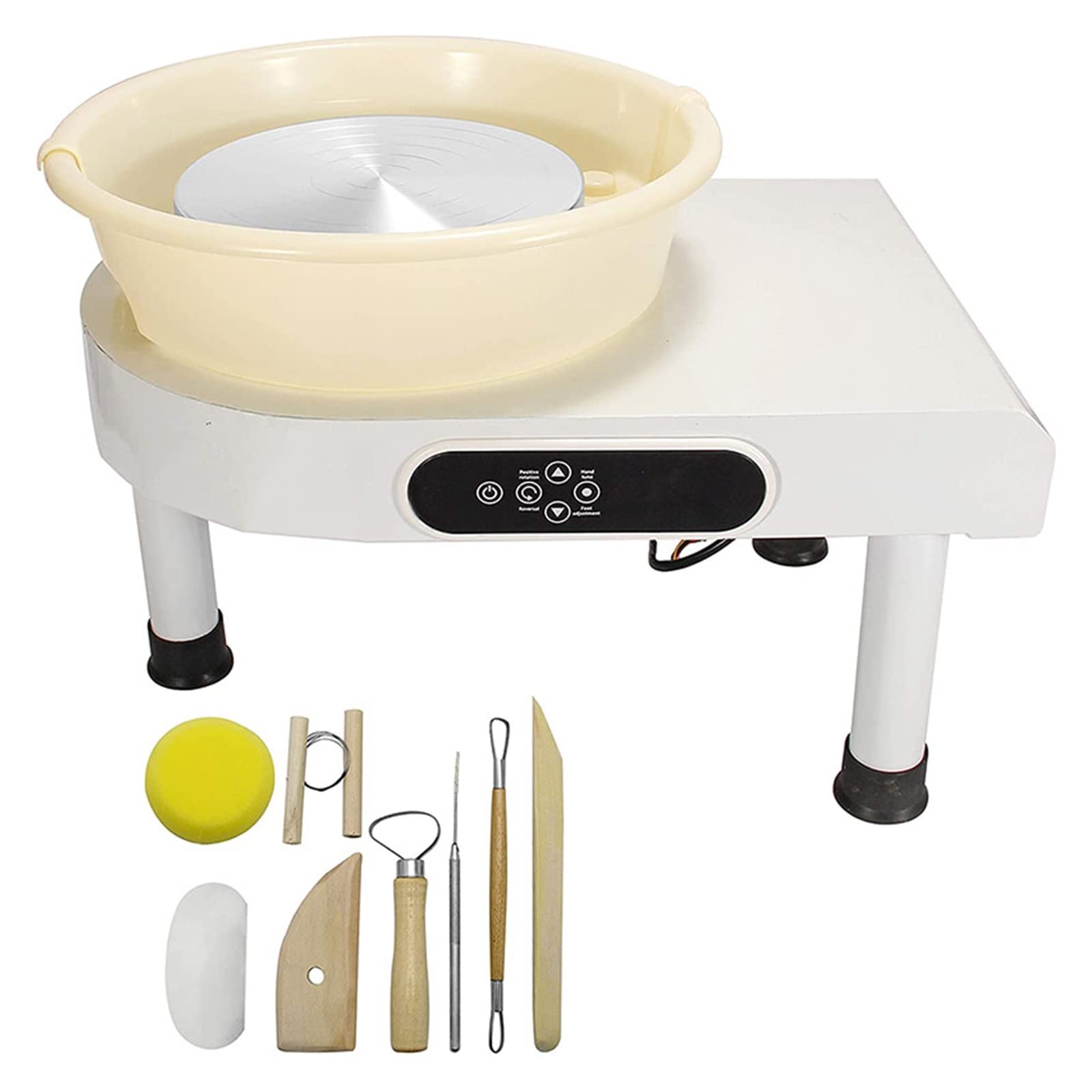 350W 25CM 9.8" Electric Ceramic Pottery Wheel Machine Clay Making Pottery Tool with LCD Touch Screen Ceramics Work Clay Craft(Light Green)