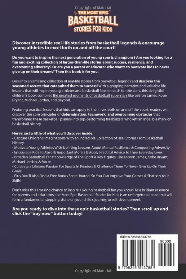 Image of The Most Epic Basketball Stories for Kids: Basketball Stories for Kids: Inspiring Young Athletes with Fun and Adventure to Boost Confidence and Team Spirit