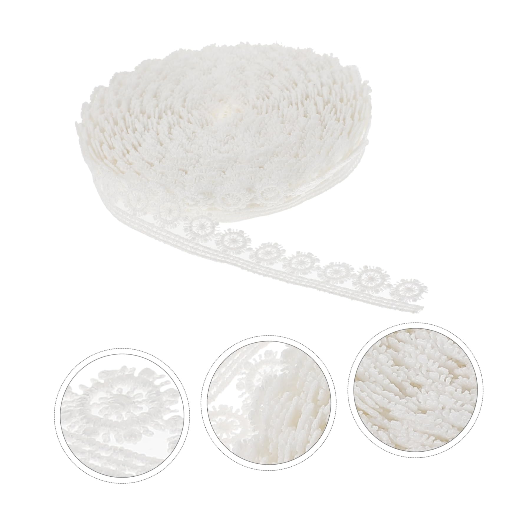 Tofficu 5rouleaux Ruban De Dentelle Blanche Dentelle Décorative Pour Mariage Et Artisanat Pour Costumes Accessoires Et Décoration Yards De Tissu