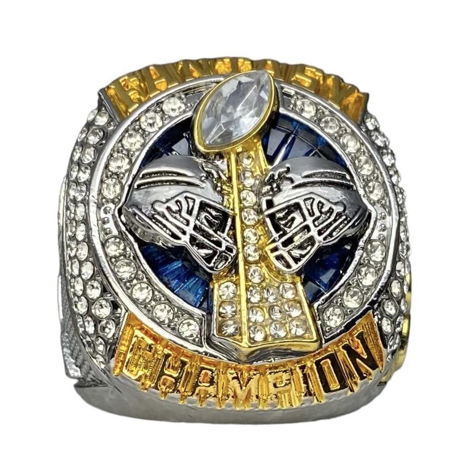 Legacy Rings 2023 Fantasy Football Championship Ring | Premium Silver and Gold Tone Award Trophy for FFL Champion | Stand included