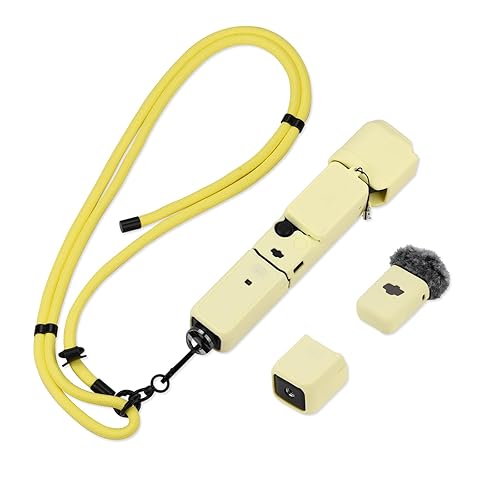 Flymile Pocket 3 Silicone Cover & Lanyard, Protective Case Crossbody Strap for DJI OSMO Pocket 3 Accessories - Yellow