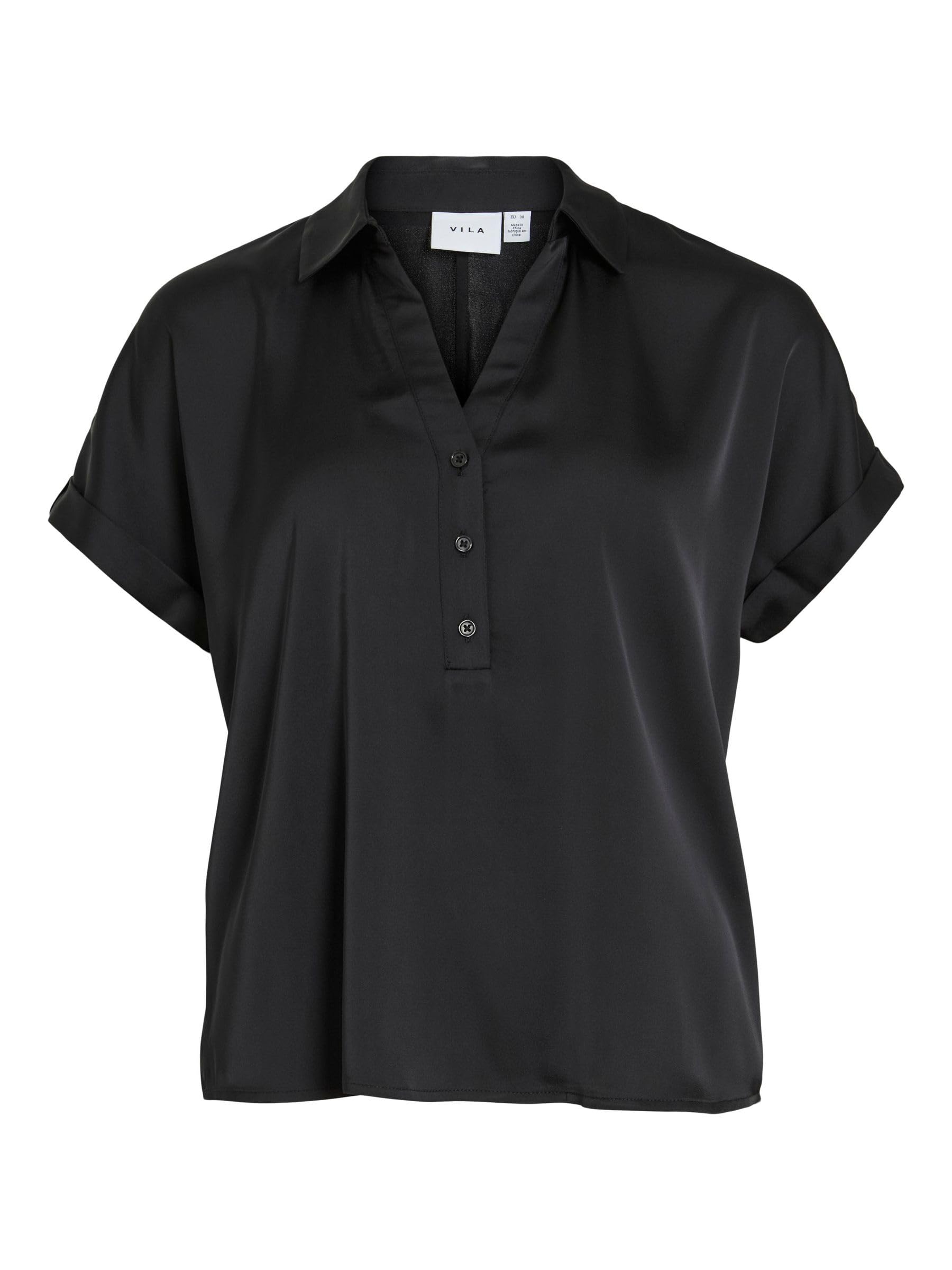 Vila Vienna Ravenna S/S Top - Noos, Black Beauty, 12