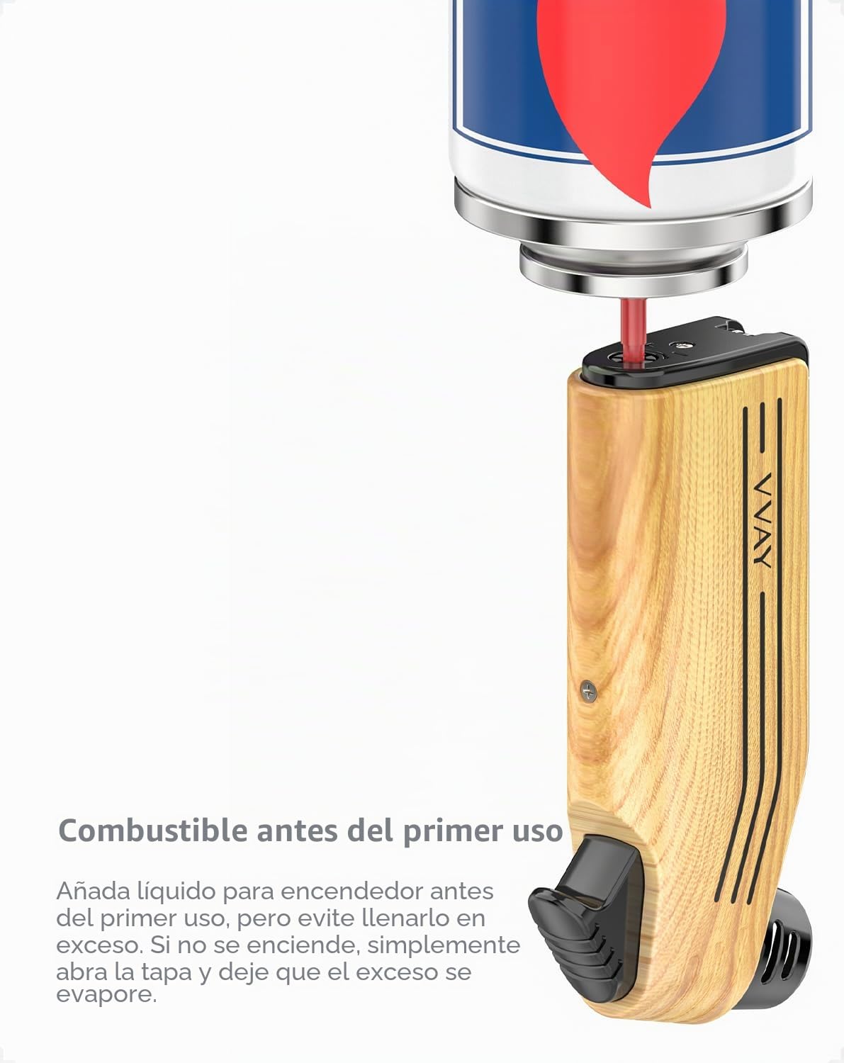 VVAY Mechero para Pipa con Llama Lateral, Gas Recargable – Sin Gas Butano Incluido