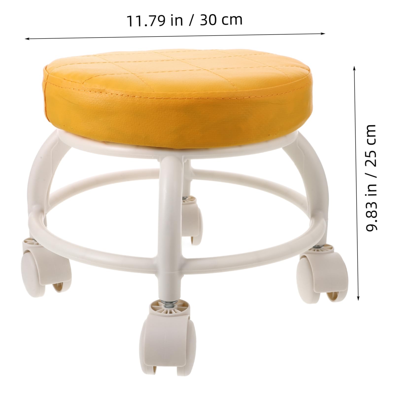 Ipetboom Roller Seat Stool Low Pedicure Chair Foot Stool Wheels 360° Swivel Pu Material for Home Office Garage