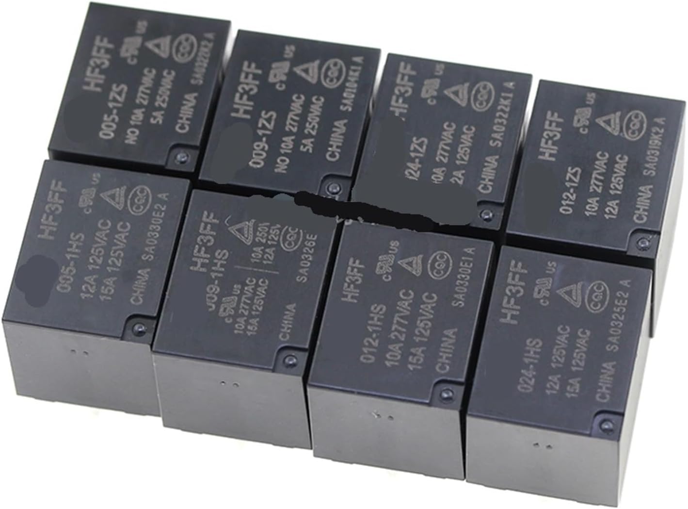 20PCS/Lot Power Relays HF3FF JQC-3FF-5VDC 9VDC 12VDC 24VDC-1ZS 1HS 10A250VAC 4/5PIN(12v-1ZS)