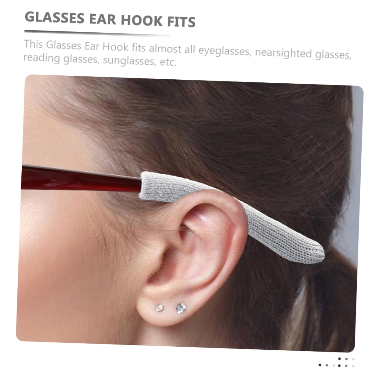 KONTONTY 2pcs Shoes for Eyewear Spandex Glasses Ear Cushions Glasses Ear Grip Comfortable Glasses Retainers Nylon Grey