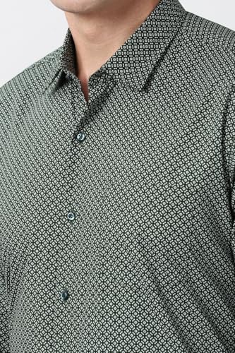 Image of Peter England Men's Formal Shirt with All-Over Print - Cotton, Full Sleeves, Regular Fit