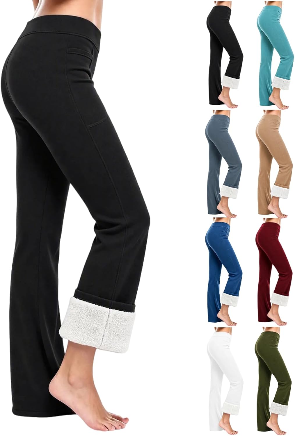 Fleece Lined Leggings for Women Thermal Flare Yoga Pants