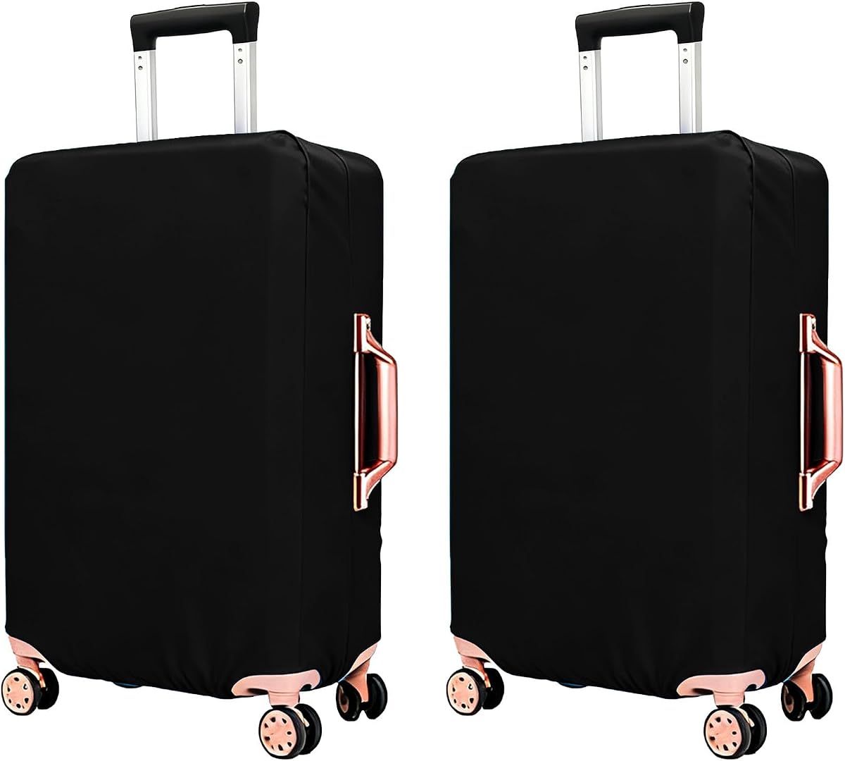 Funda protectora para equipaje de viaje de alta resistencia, resistente a los arañazos y al polvo, para equipaje con ruedas, maleta no incluida, paquete de 2 (negro 29-32")