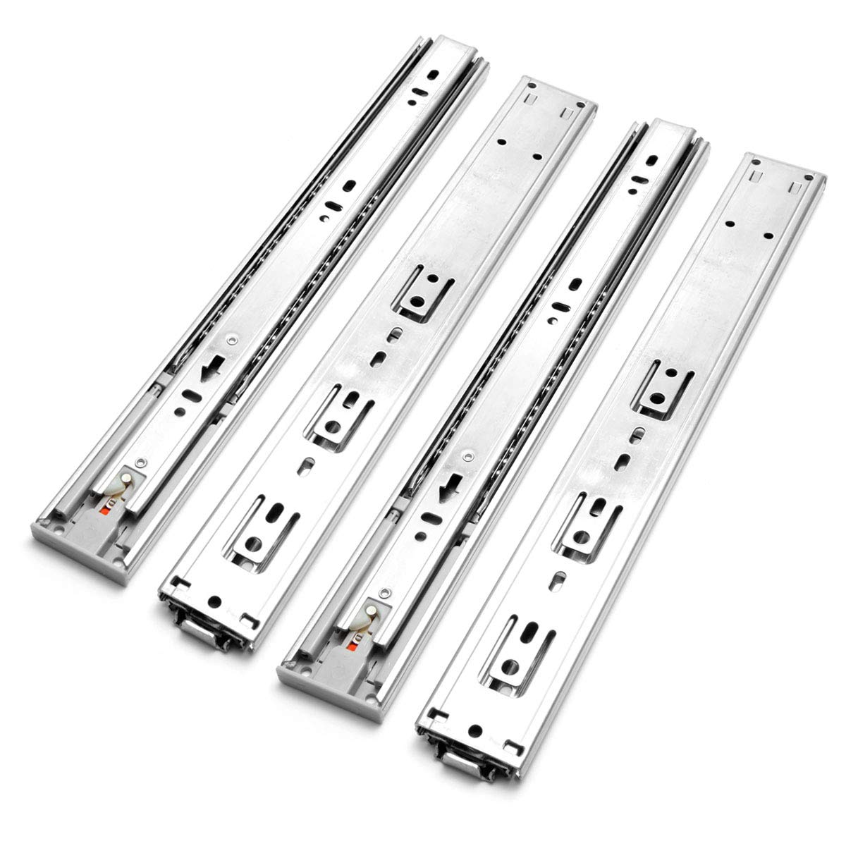 Buy 2 Pair Push to Open Drawer Runners Stainless Steel 3 Folds Full