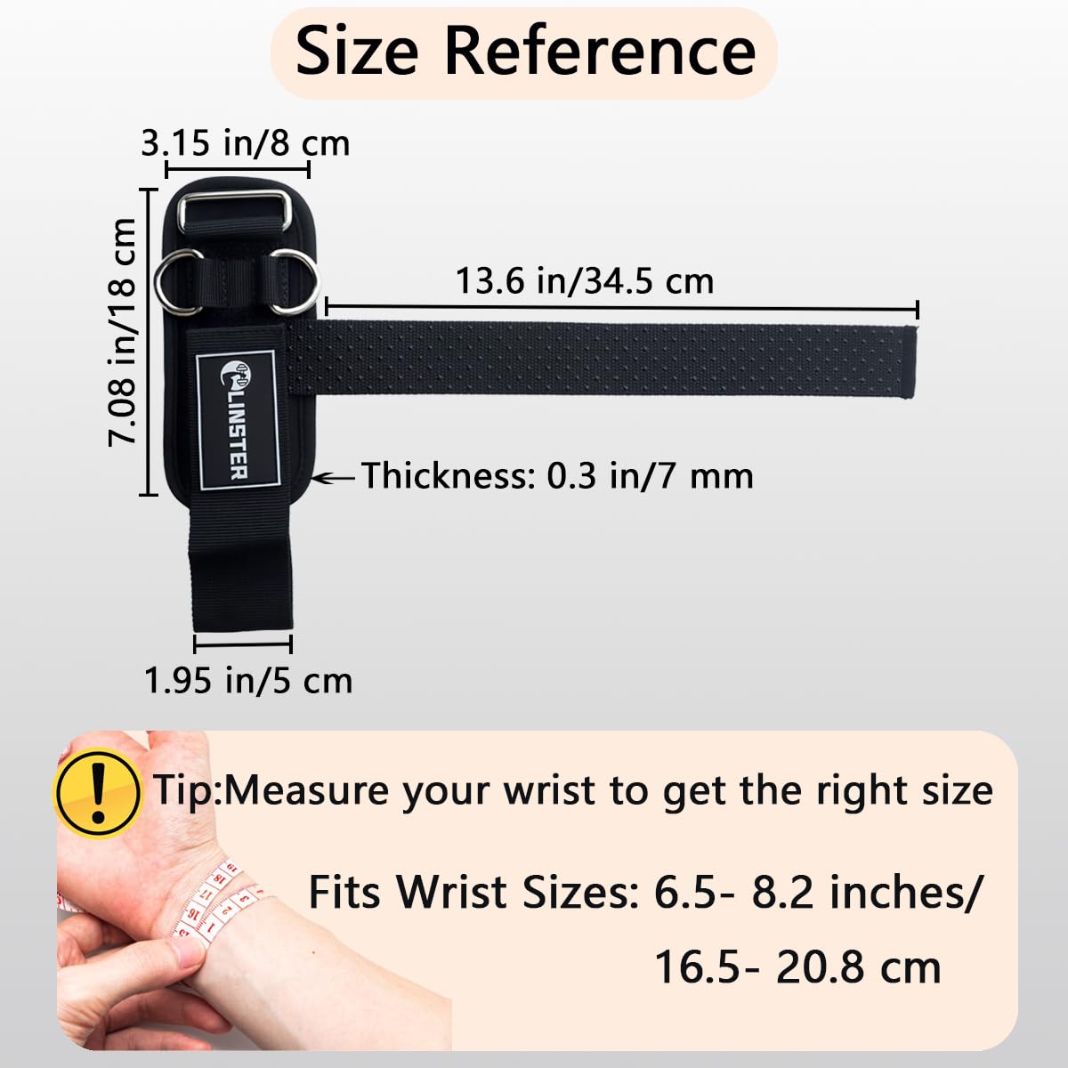 LINSTER Cinghie per Sollevamento Pesi con Anelli a D, Cinghie per Sollevamento Pesi Spesse e Comode, Cinghie da Polso per Sollevamento Antiscivolo Imbottite in Neoprene 2 in 1 per Sollevamento Pesi e