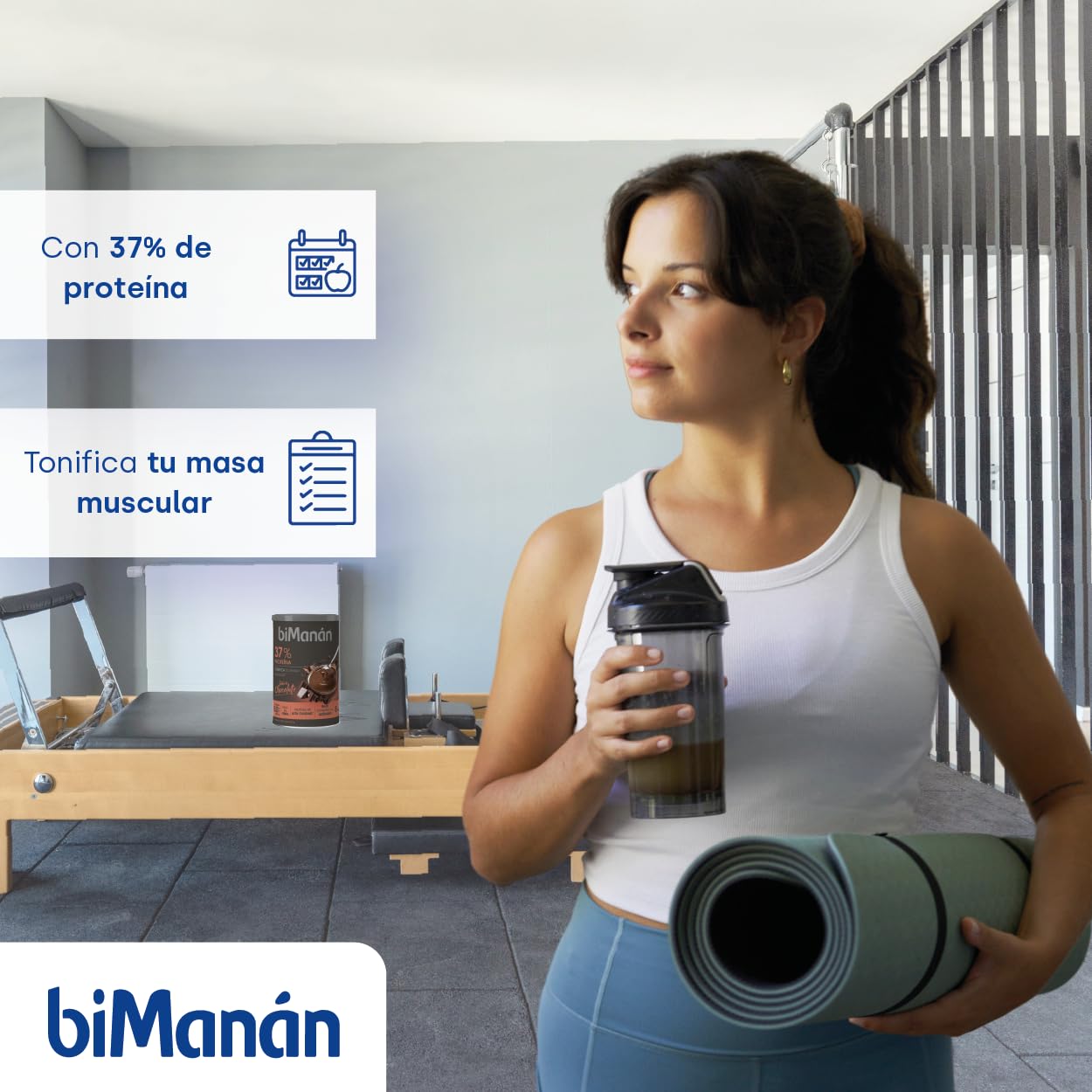 BIMANÁN - CREMA HIPERPROTEICA SABOR CHOCOLATE - Exquisita Crema Sabor Chocolate - para Tonificar y Aumentar Masa Muscular - Producto Proteico con Textura Cremosa - 360g, 12 raciones