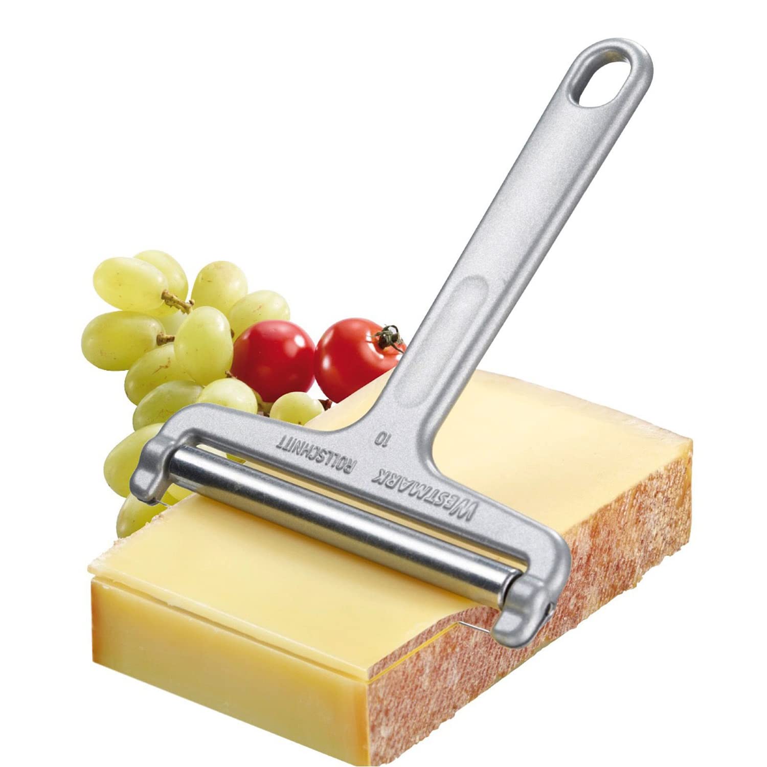Westmark 2 Affetta-formaggio con Rullo e Filo Tagliente, Spessore Regolabile, Acciaio Inox/Alluminio, Rollschnitt, Argento, 710022E3