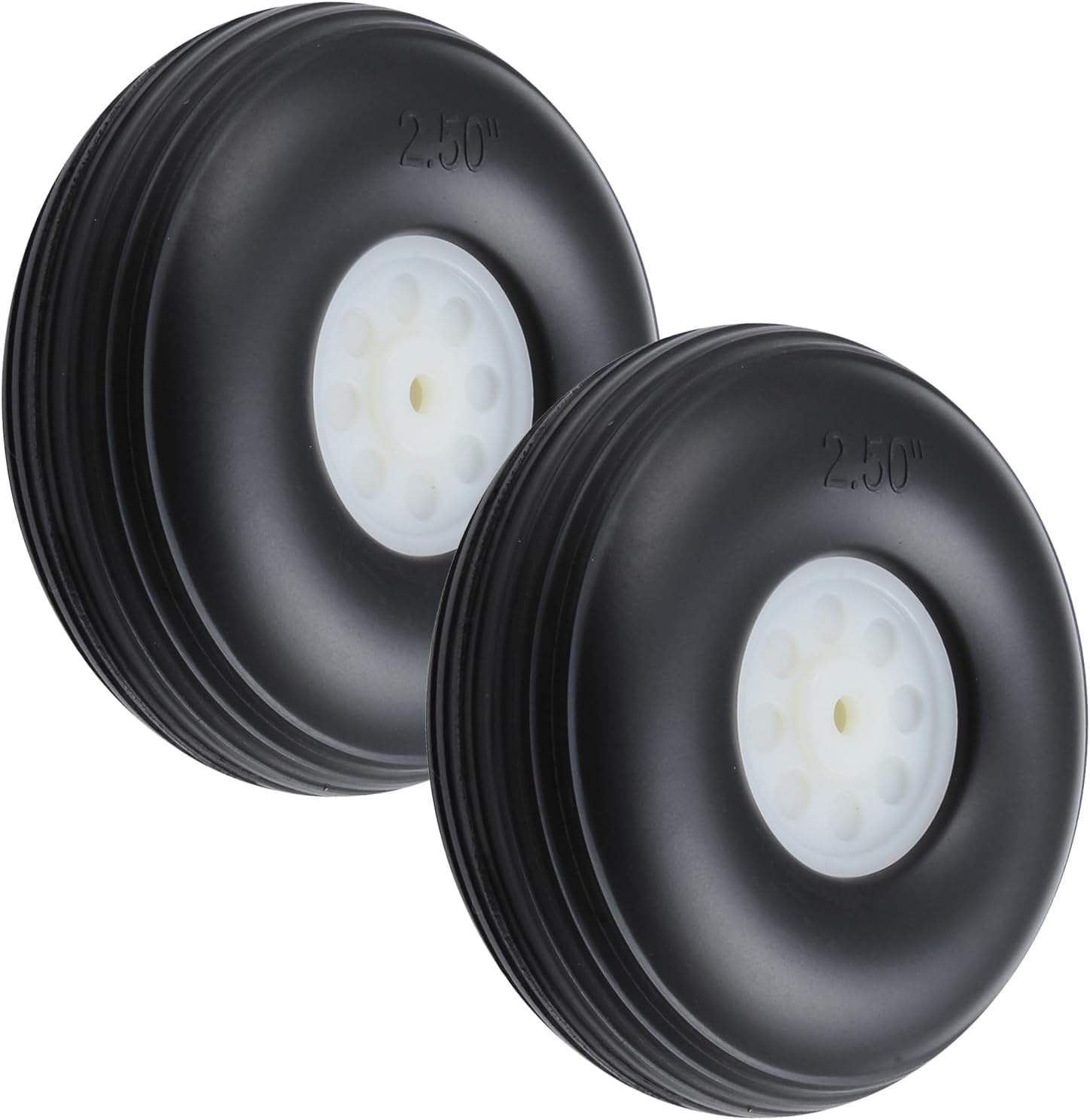 2.5" Rubber RC Airplane Tire and Wheel with Plastic Hub Sets for RC Model Aircraft(2PCS)