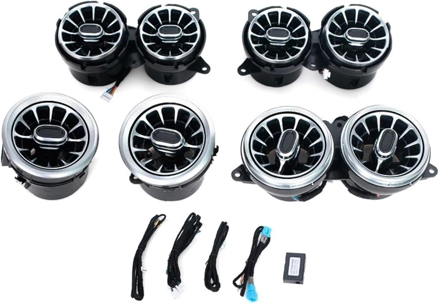 Compatible with Mercedes Benz S-Class W222 2014-2020 Car Dashboard AC Condition Air Vent Outlet Turbine Trim Ambient Light Car Accessories(1set 64color)