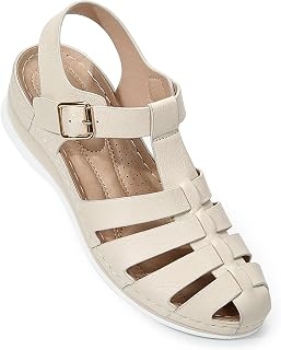 Close Toe Sandals Women Comfortable Summer Wide Width Fisherman Sandal for Womens Platform Wedge with Adjustable Strap