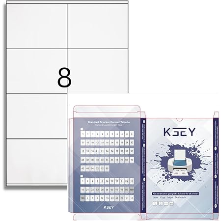 20 Blatt A4 Wasserfeste Aufkleber - Glänzend Transparent Für Inkjet & Laser Drucker