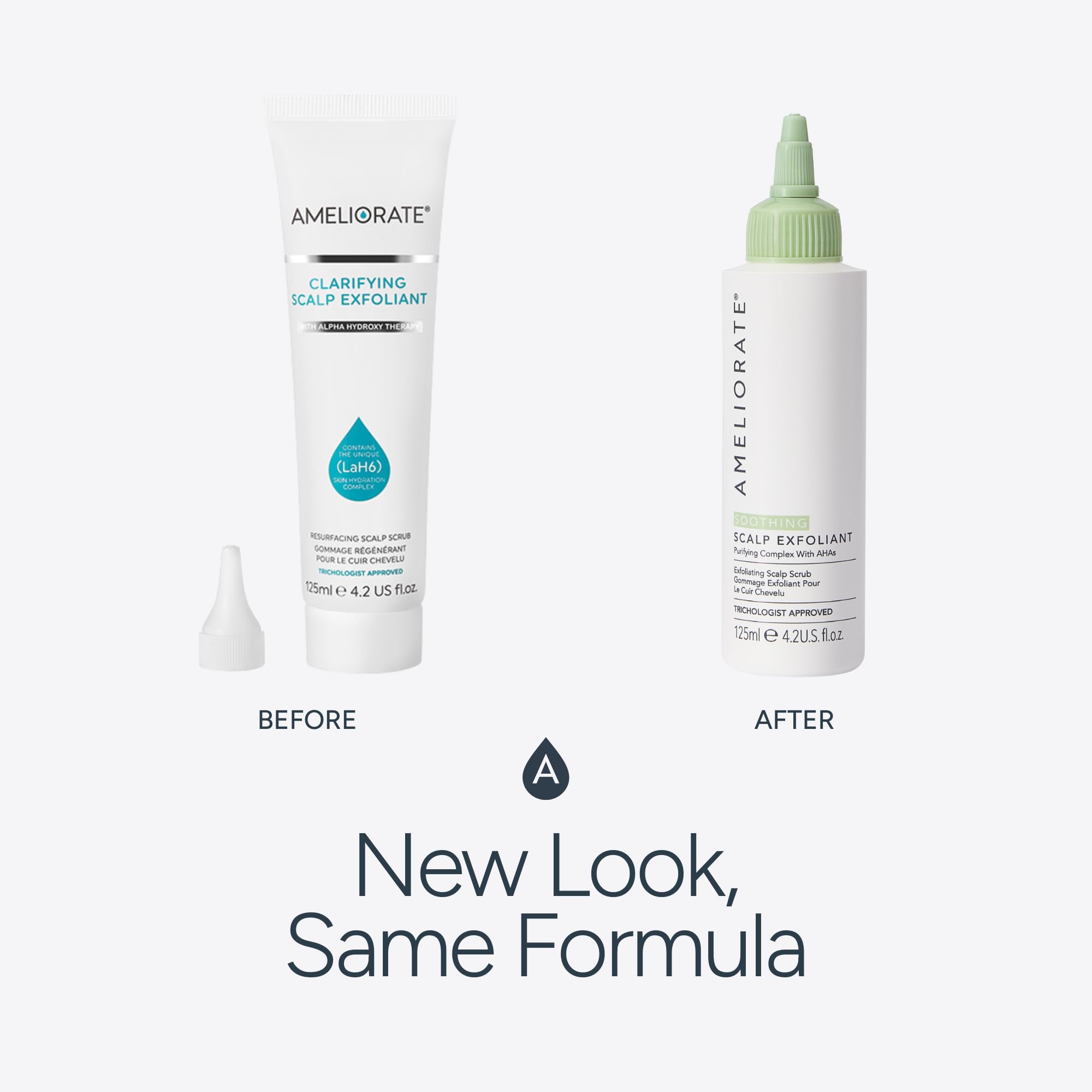 AMELIORATE Soothing Scalp Exfoliant 125ml | Gentle Scrub for Dry, Flaky, Itchy Scalp Relief | Removes Buildup & Hydrates with Lactic Acid | Trichologist & Dermatologist Approved
