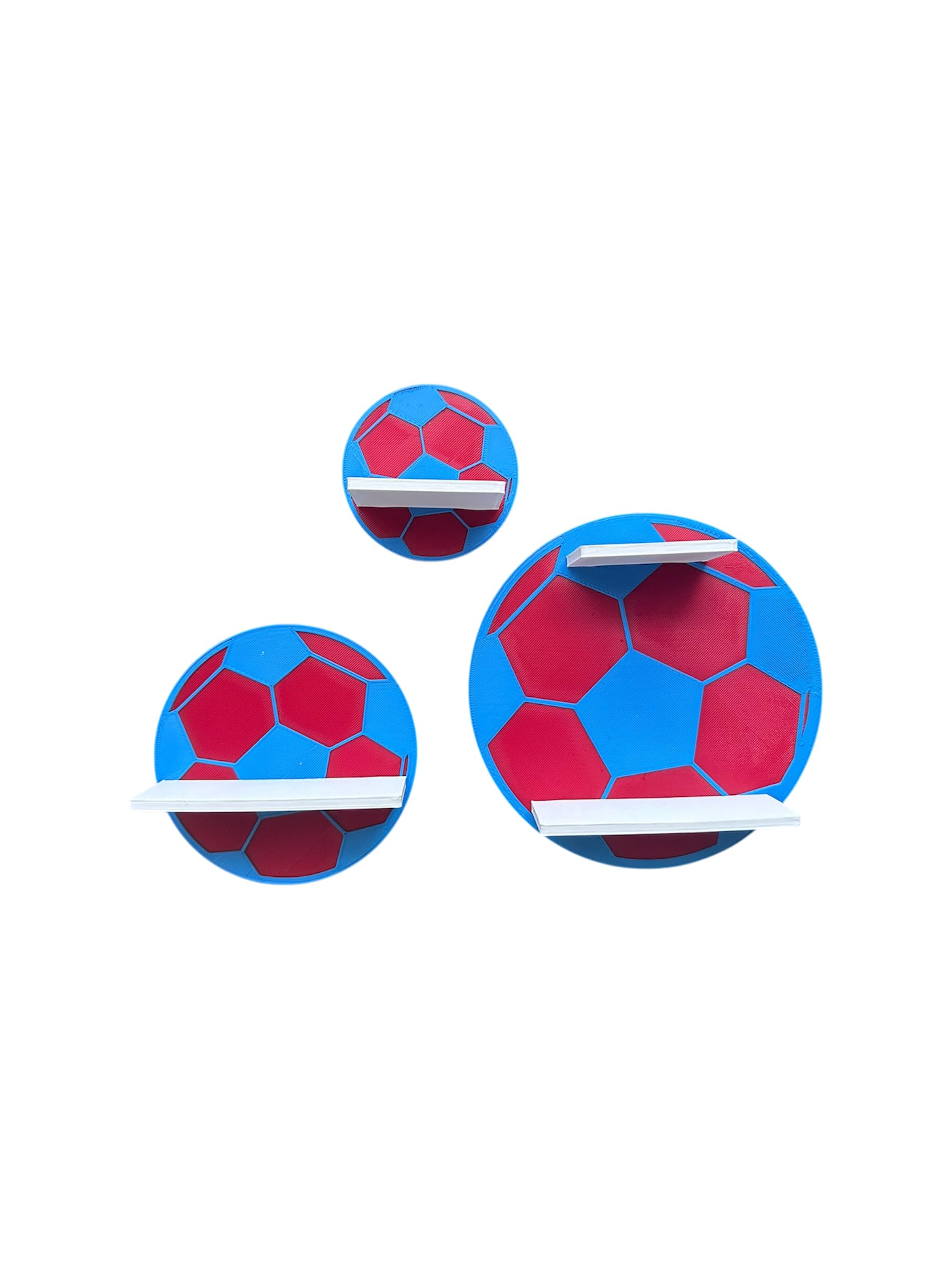 PsGreen Toniebox Tonie Extension Mini Football Set - Extension Shelf - Children's Room - Clubs - Similar to Football Colours (Red/Blue)