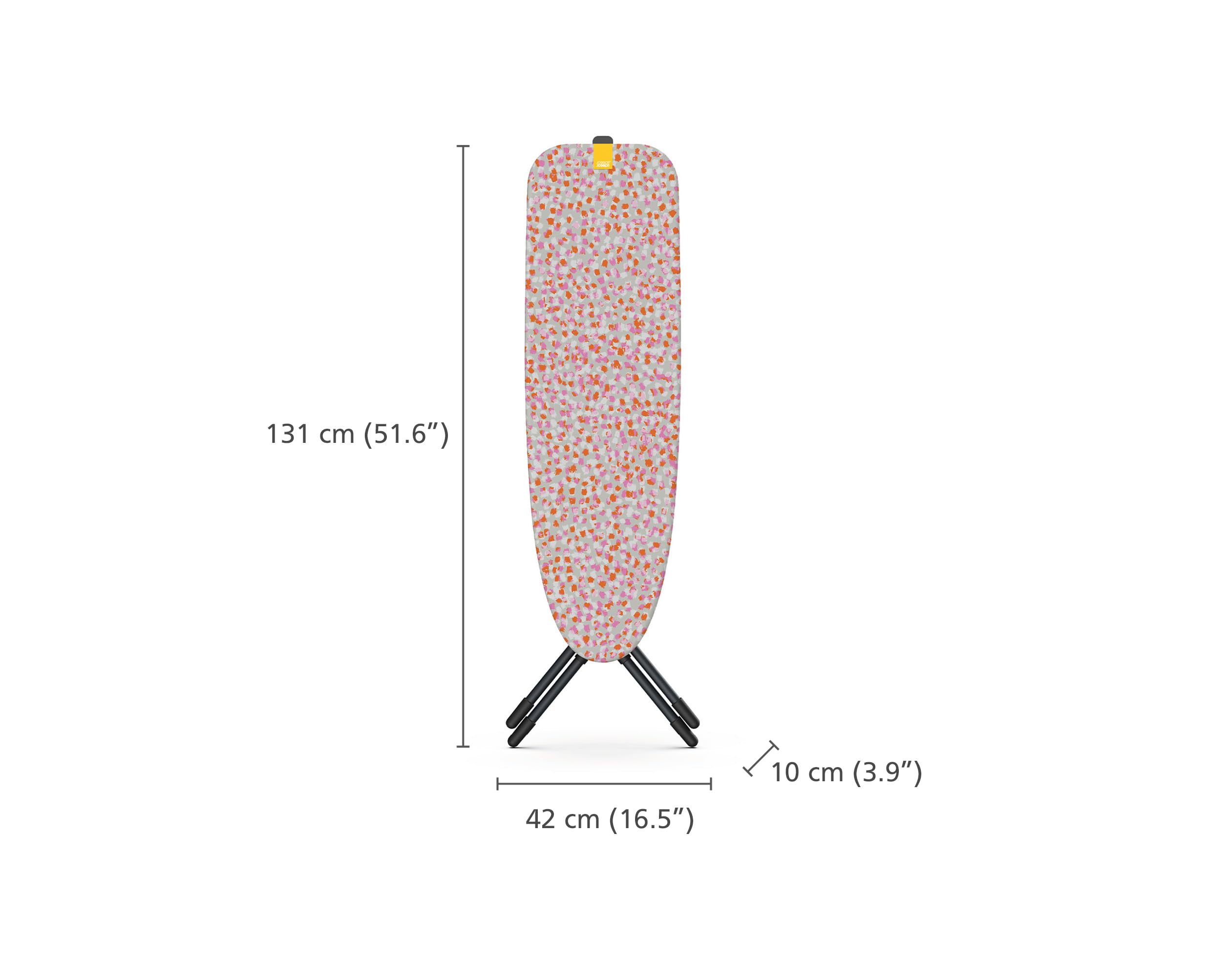 Joseph Joseph Glide Asse da Stiro 110 x 33 cm, Regolabile, Poggiaferro a Vapore Integrato, Copri Asse in Cotone, Multicolore