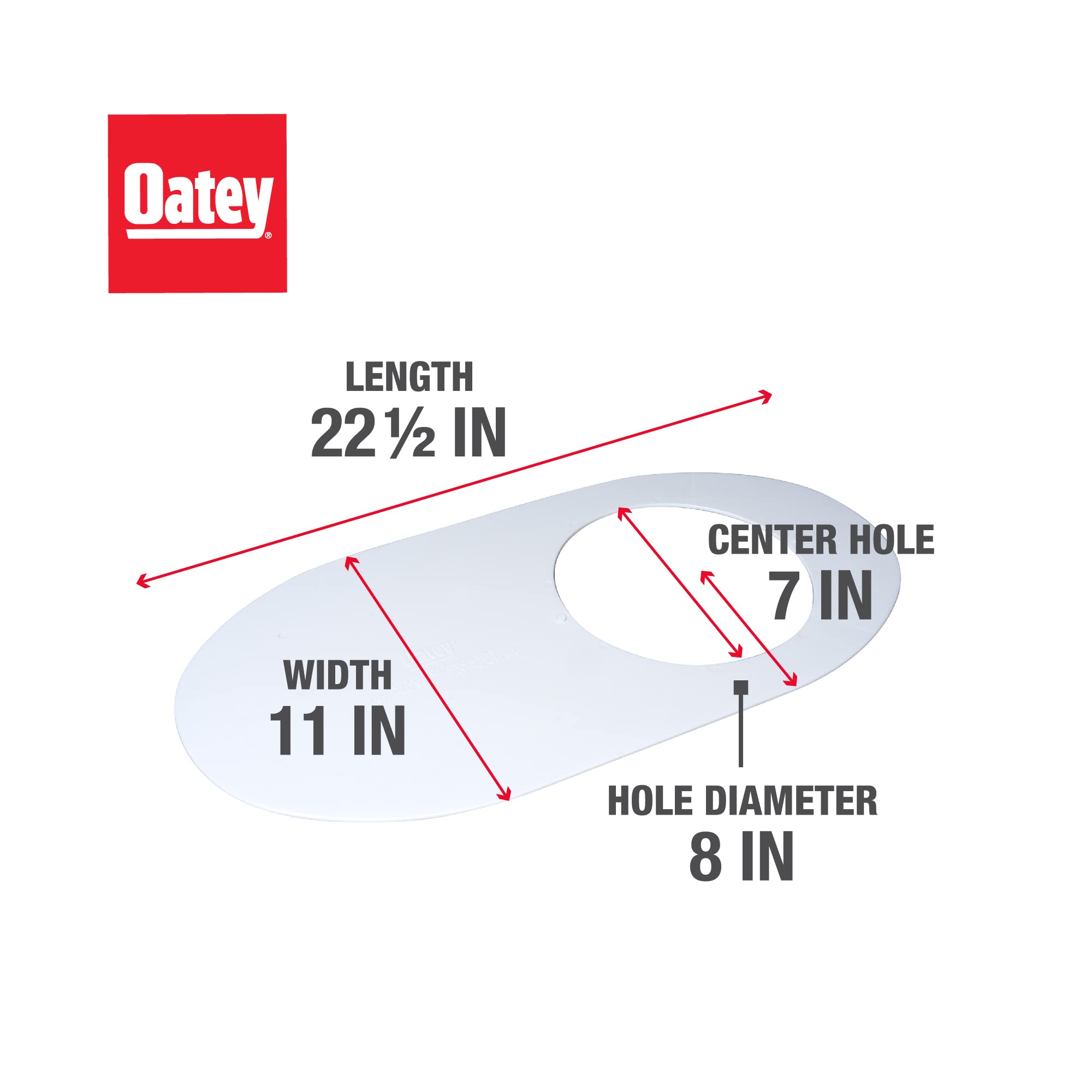 Oatey 31259 - Plato para inodoro, diseño redondo