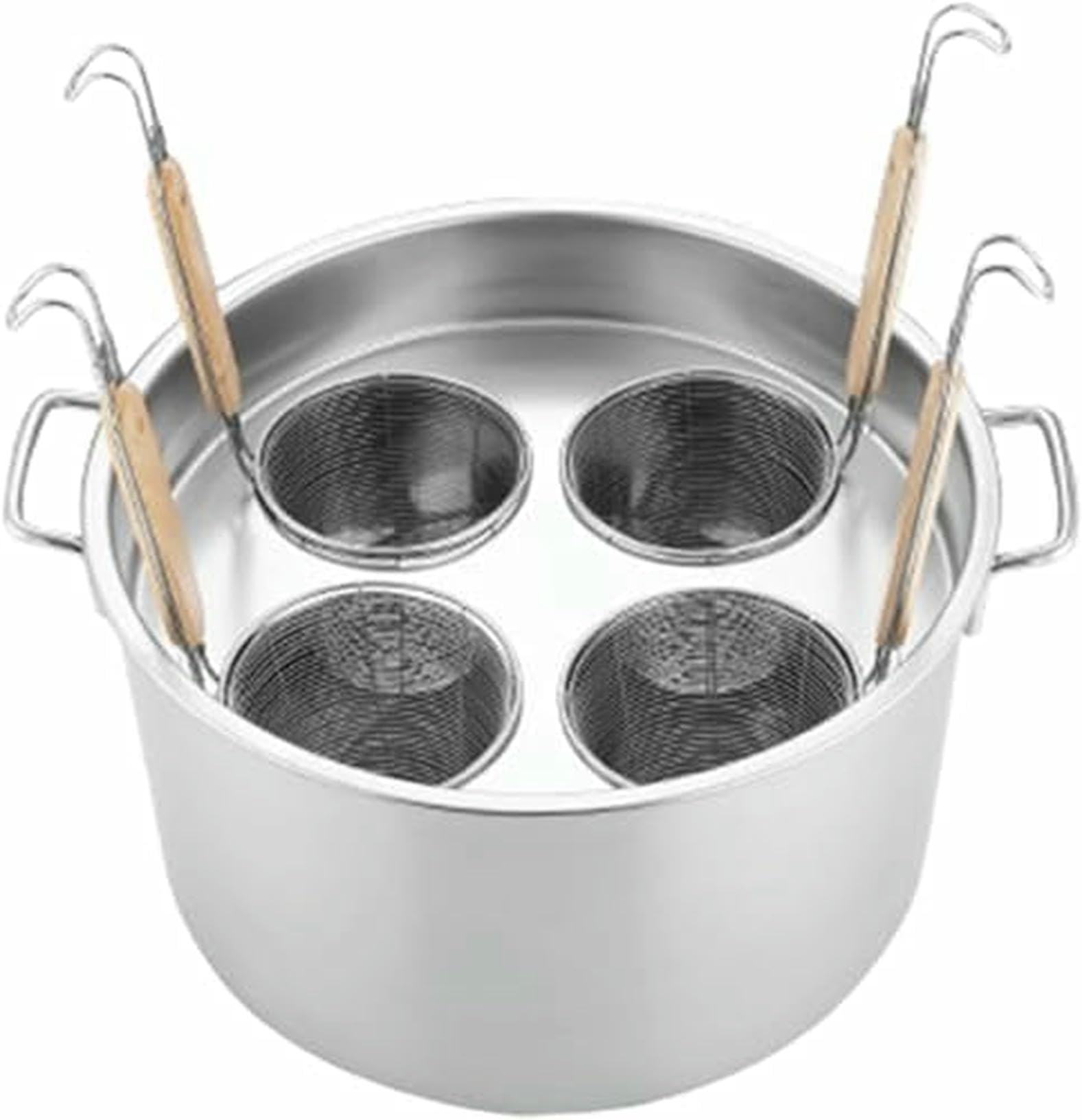 Stainless Steel Pasta Cooker Insert Set, with Strainer Basket for Home Kitchen and Restaurant Cooking-