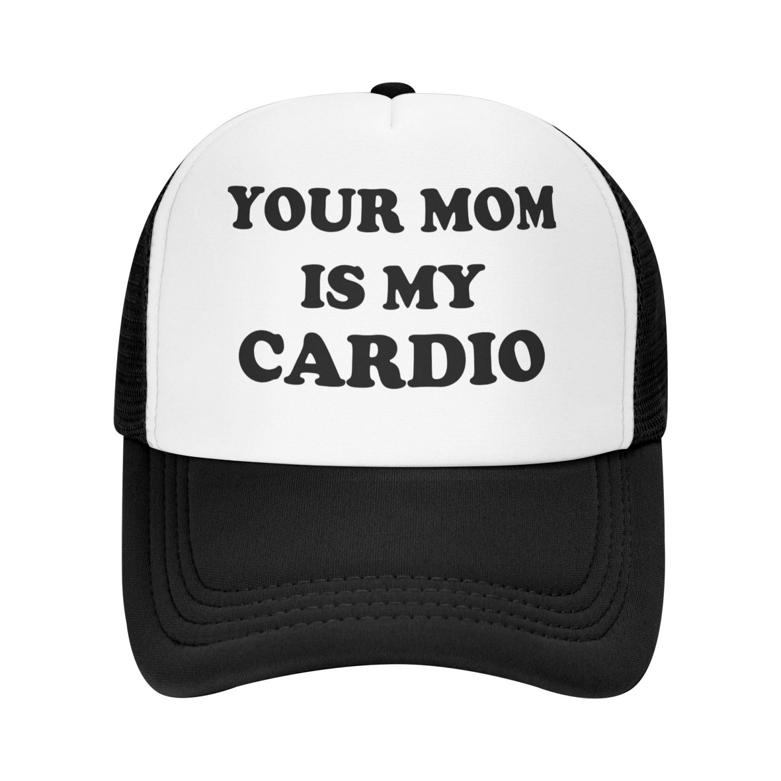 Your Mom is My Cardio Baseball Hats for Men Adjustable Dad Hat Gift for Men/Women Trucker Cap,Black