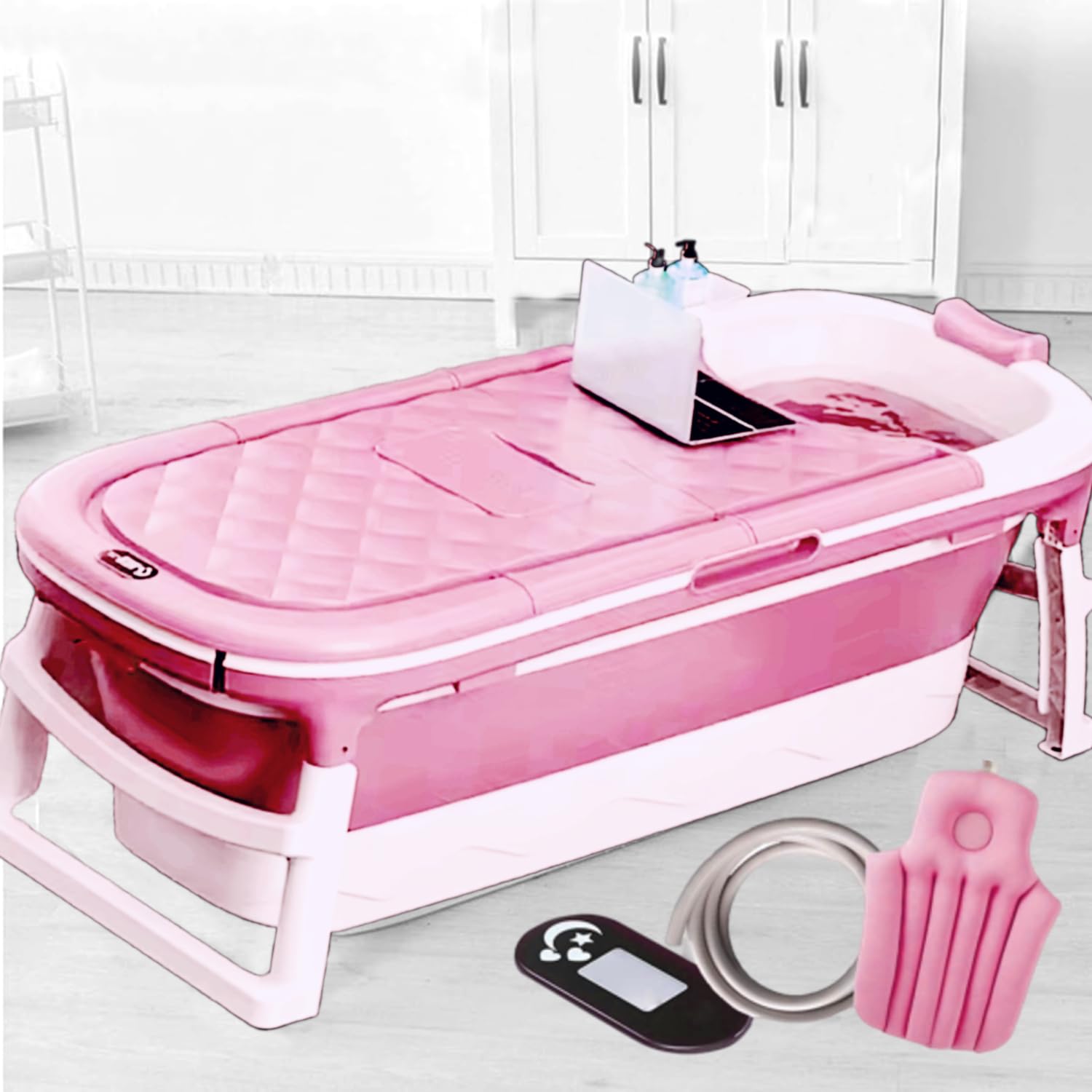 See full amazon price history chart for NUCARTURE Large Bathtub for Adults 6 Feet Foldable for bathroom 150L×62W×50H CM with Temperature Meter and bath pillow Kids, Hot,cold Bath Tub Adult Portable and cold water mother and baby(PINK) NUCARTURE Large Bathtub for Adults 6 Feet Foldable for bathroom 150L×62W×50H CM with Temperature Meter and bath pillow Kids, Hot,cold Bath Tub Adult Portable and cold water mother and baby(PINK) (B0CTMJ9QZP) Amazon Price History, Amazon Price Tracker
