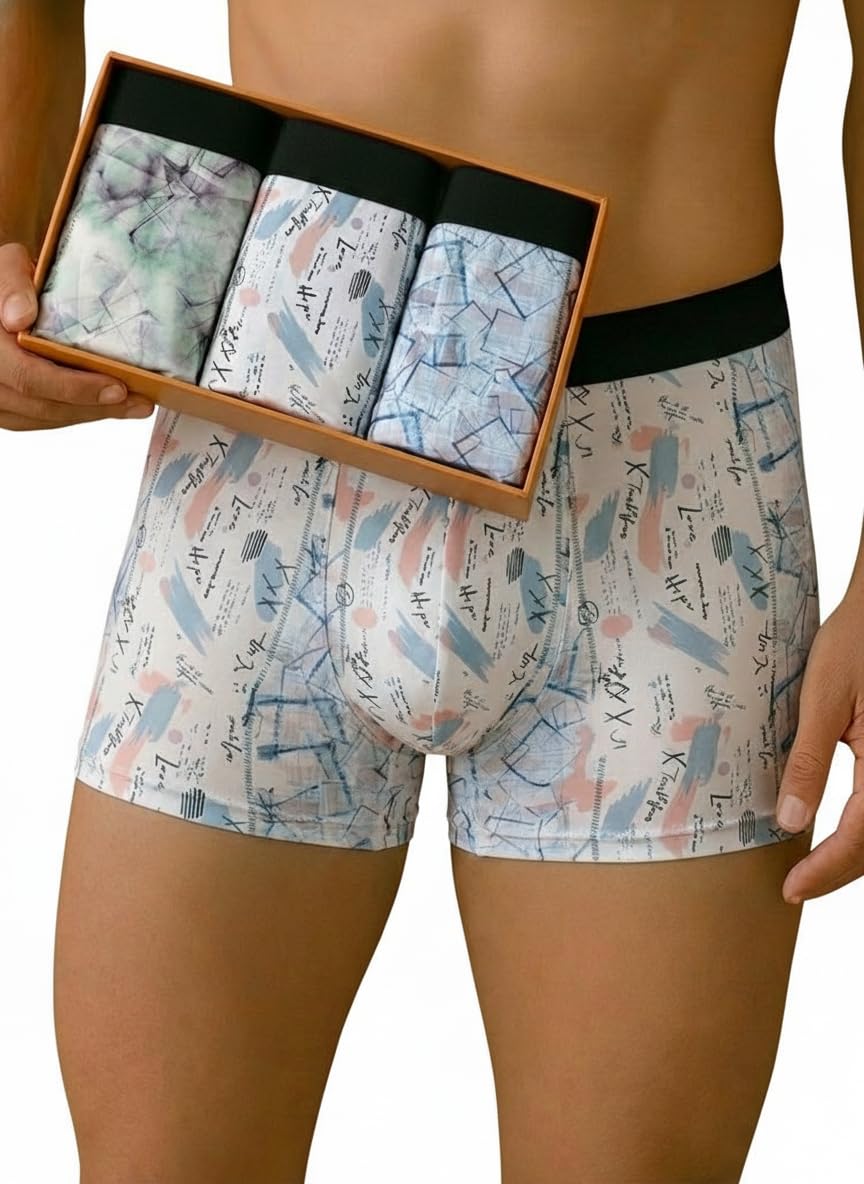 Men’s Printed Boxer Briefs for Everyday Wear | Premium Stretch Underwear | Comfortable Fit & No Ride-Up
