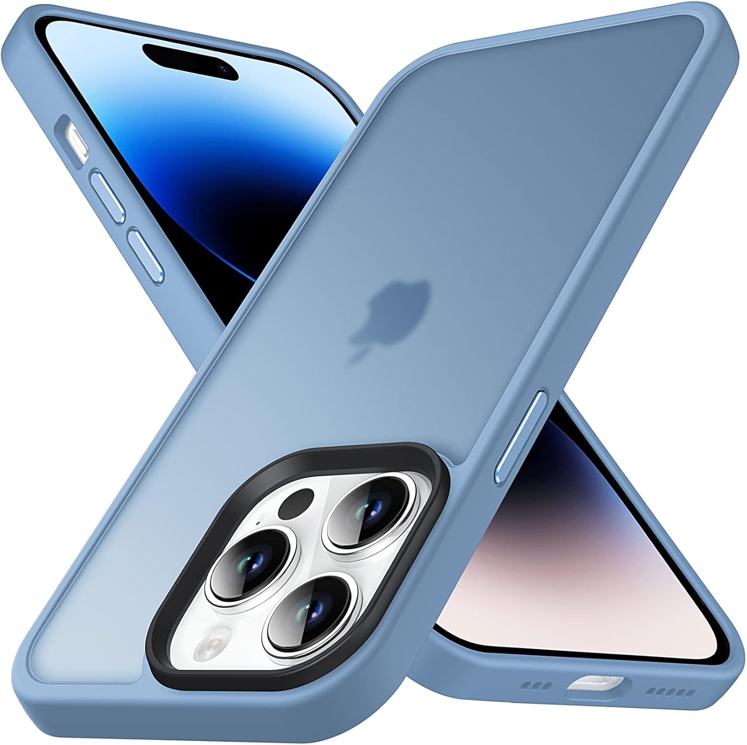 Anqrp Designed for iPhone 14 Pro Case, [Military Shockproof] Super Soft Silicone Slim Translucent Matte Protective Phone Cover, Compatible with iPhone 14 Pro 6.1", Light Blue