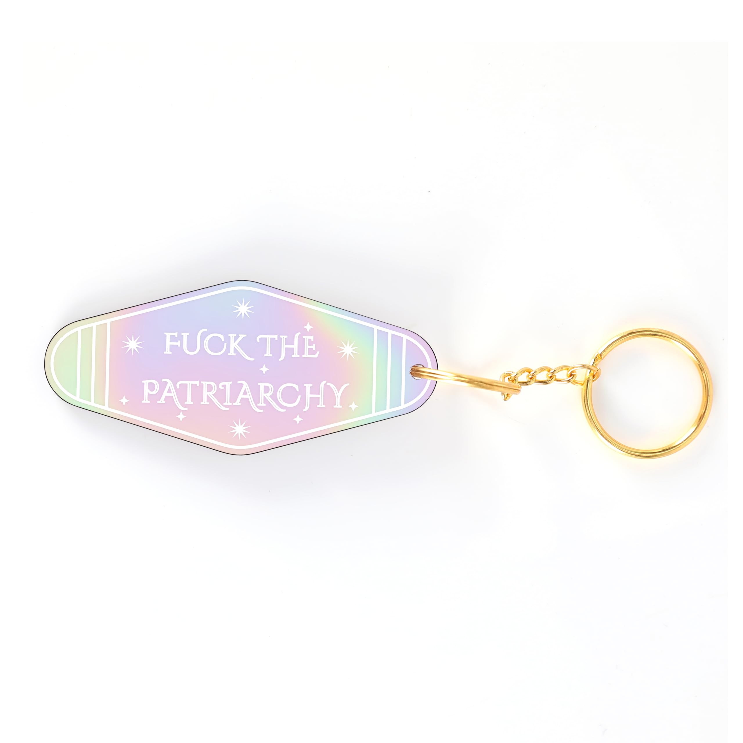 Asvp Shop Women's Mixed The Patriarchy Feminist Keychain, Retro, Color, Empowerment